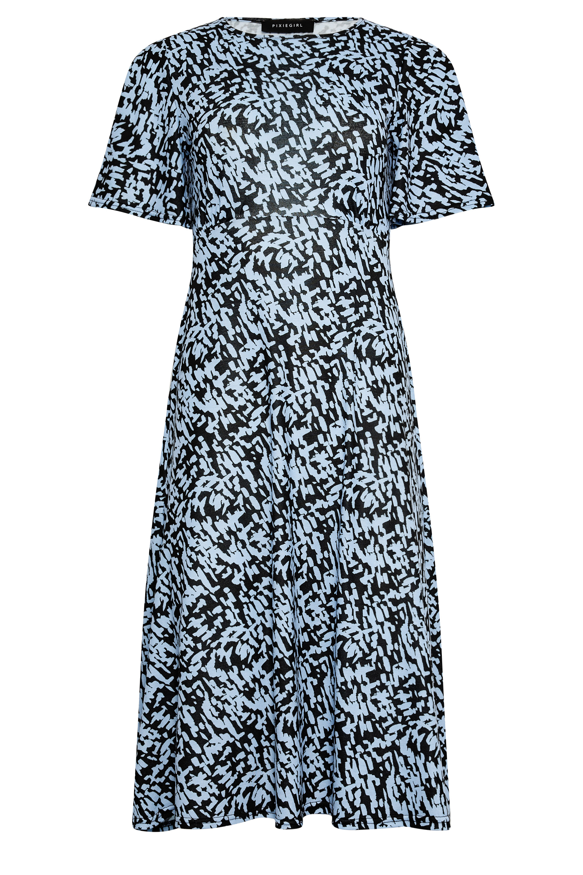 PixieGirl Blue Animal Markings Midi Dress | PixieGirl