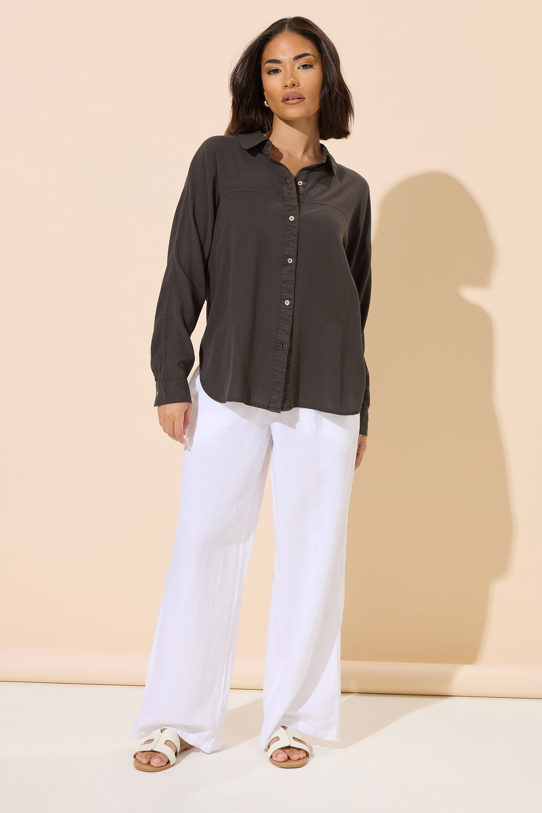 PixieGirl Petite Women's Chocolate Brown Long Sleeve Shirt | PixieGirl 2