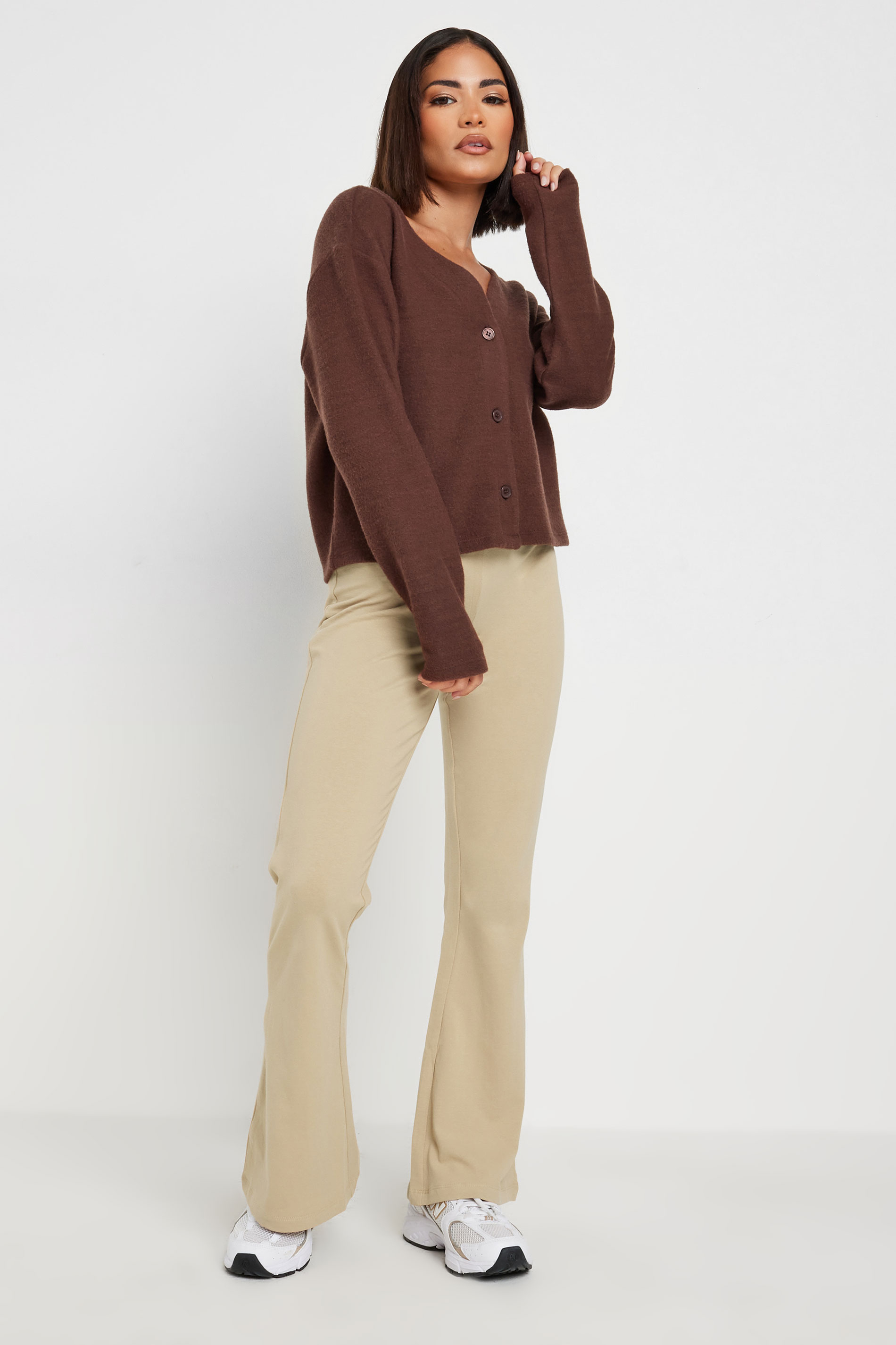 PixieGirl Beige Brown Flared Leggings | PixieGirl 1