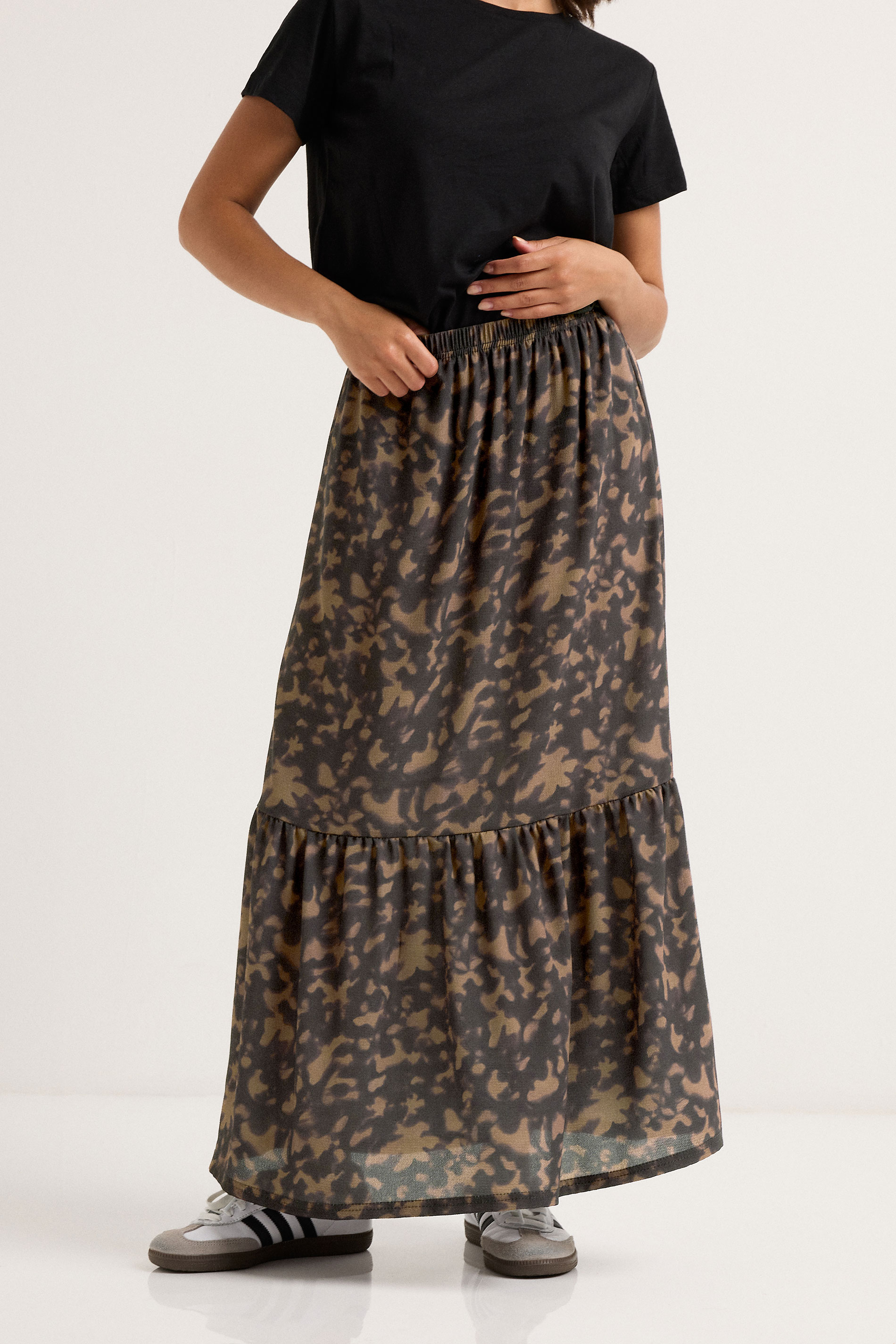 PixieGirl Petite Brown Tortoiseshell Tiered Skirt | PixieGirl 2
