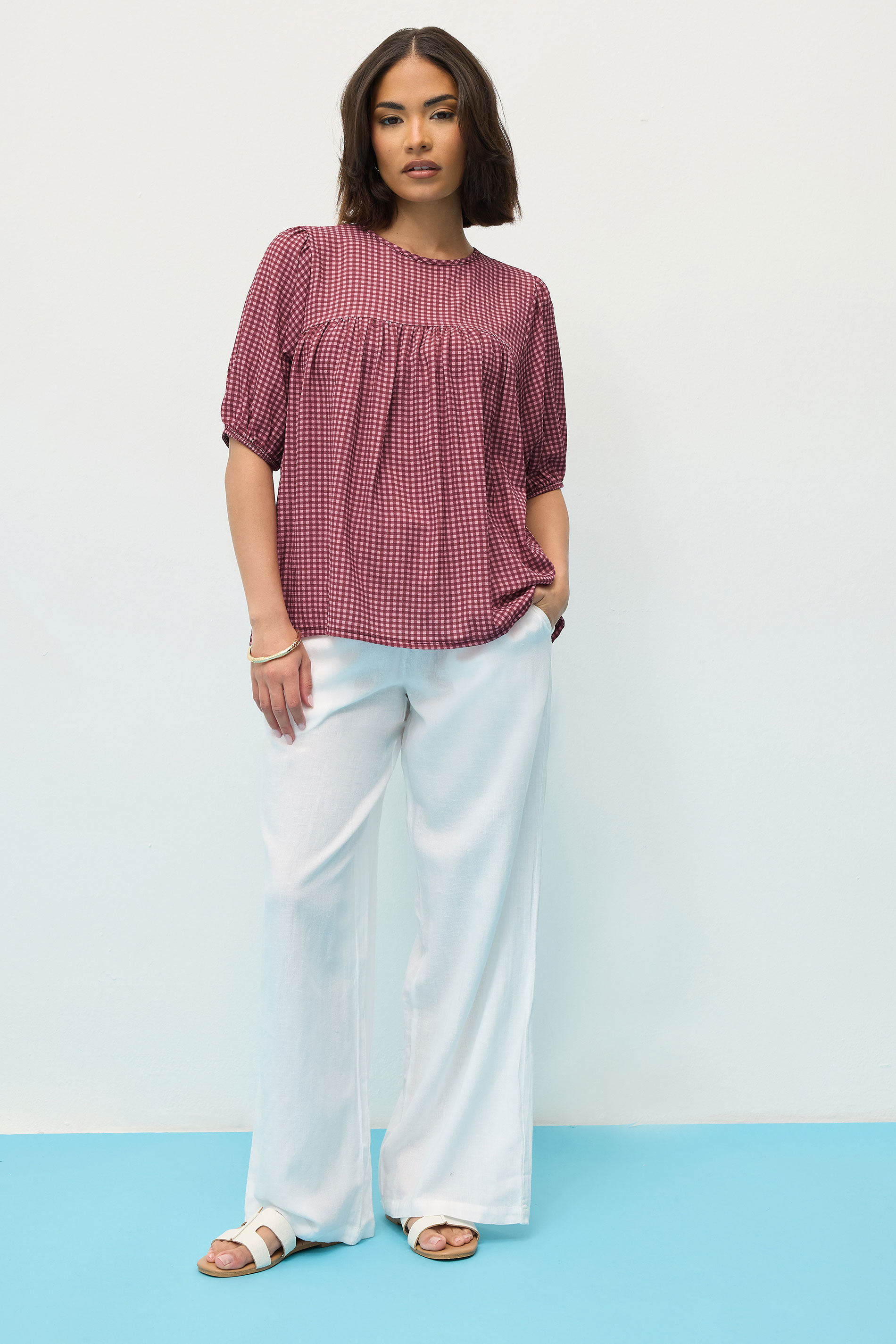 PixieGirl Petite Women's Red Gingham Tie Back Top | PixieGirl 3