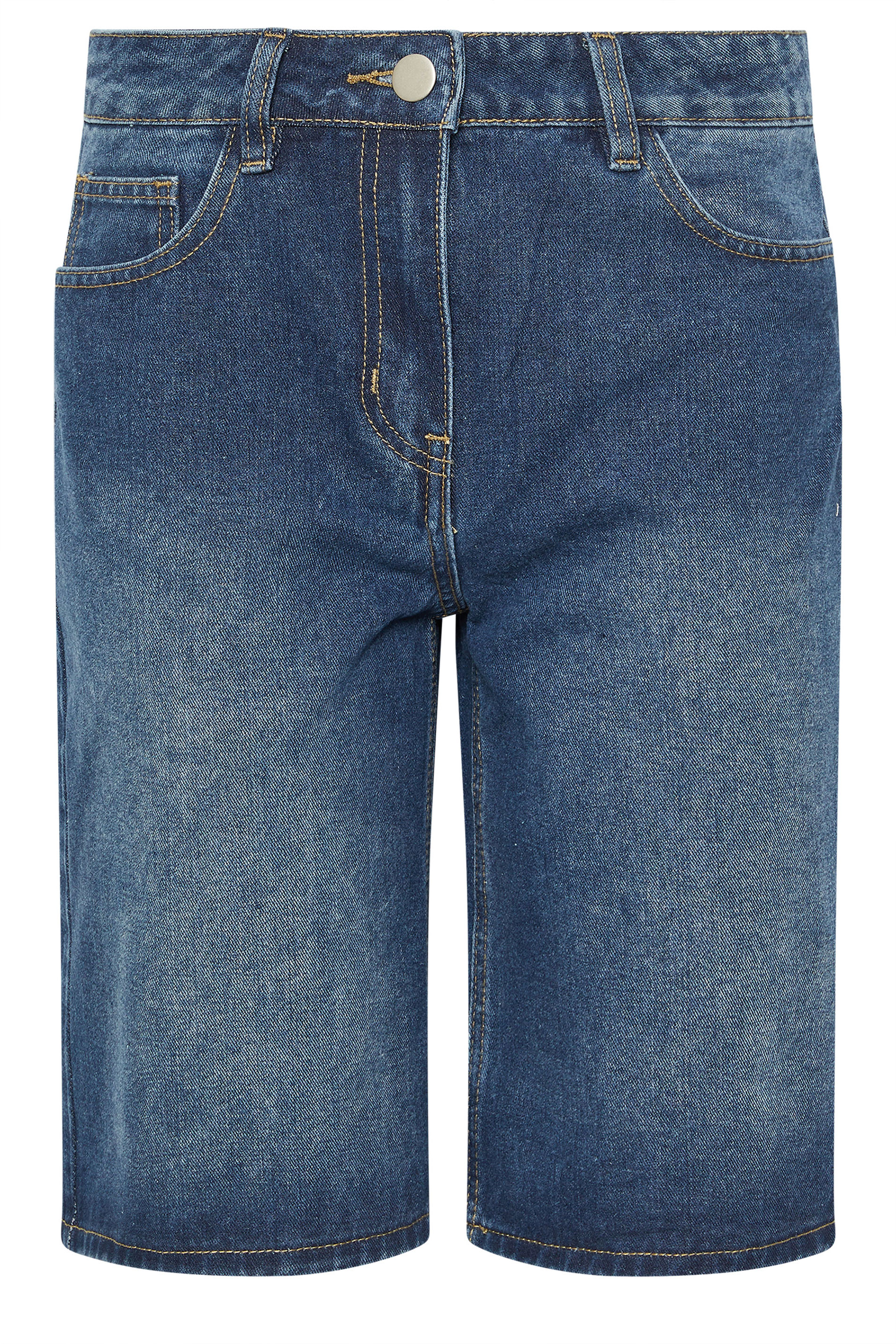 PixieGirl Petite Women's Mid Blue Denim Jorts | PixieGirl 7