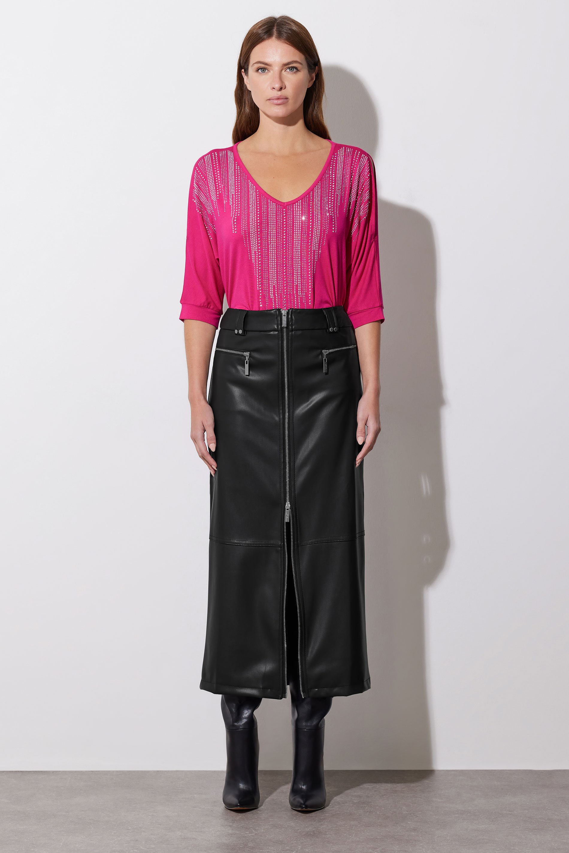 STAR Hot Pink Embellished Neckline Top | StarByJM 2