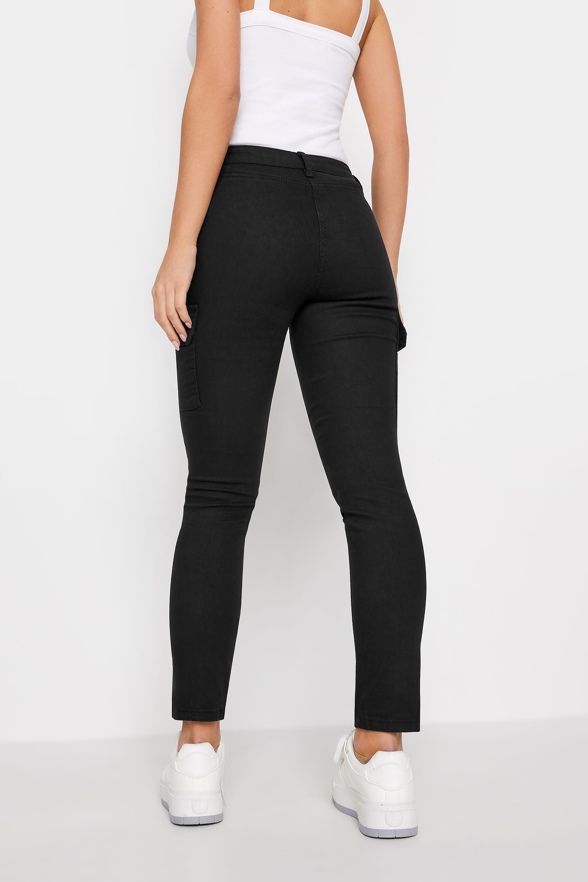 Petite Black Cargo Skinny Jeans | PixieGirl 3