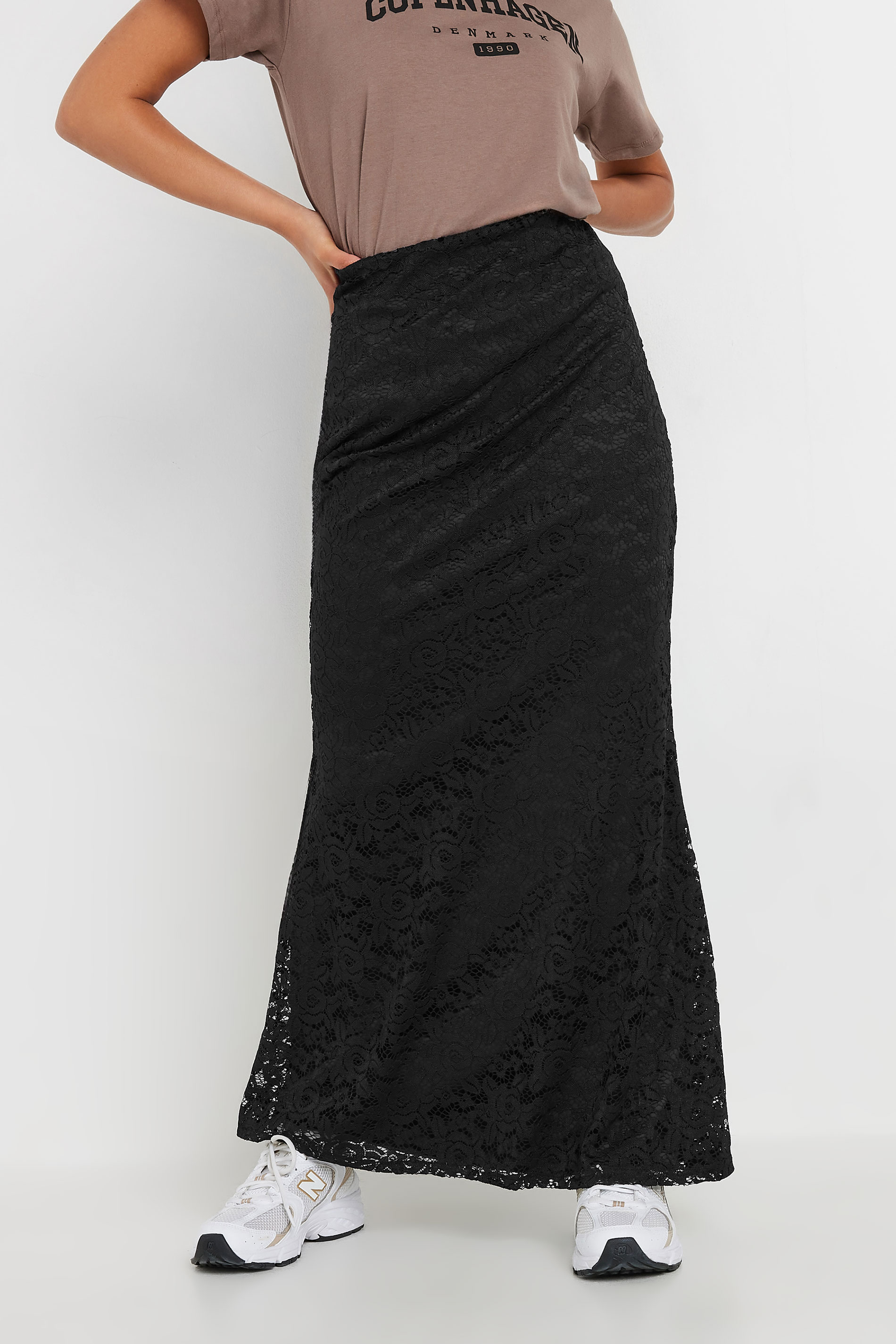 PixieGirl Petite Women's Black Lace Fishtail Maxi Skirt | PixieGirl 3