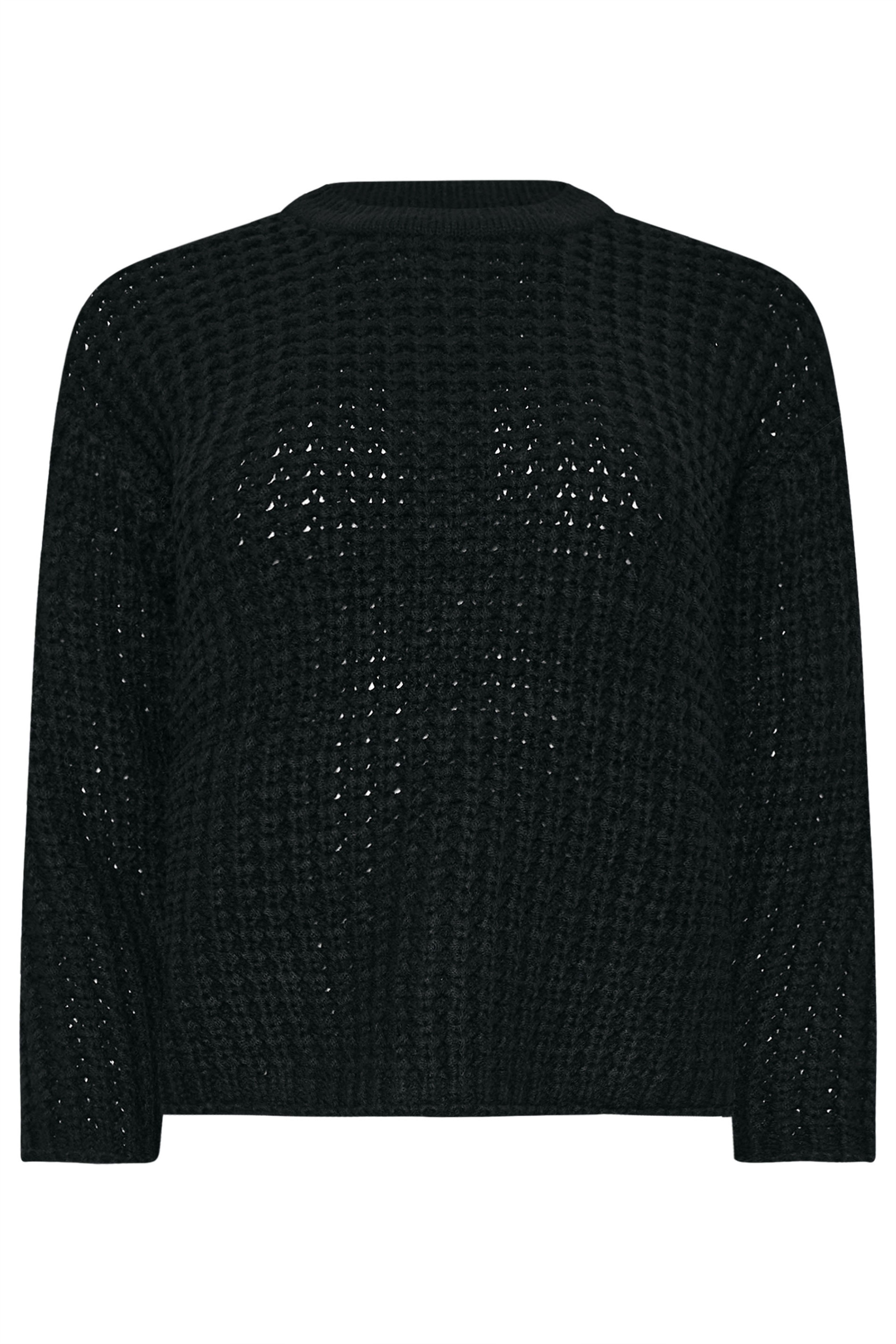 PixieGirl Petite Women's Black Waffle Knit Jumper | PixieGirl 5