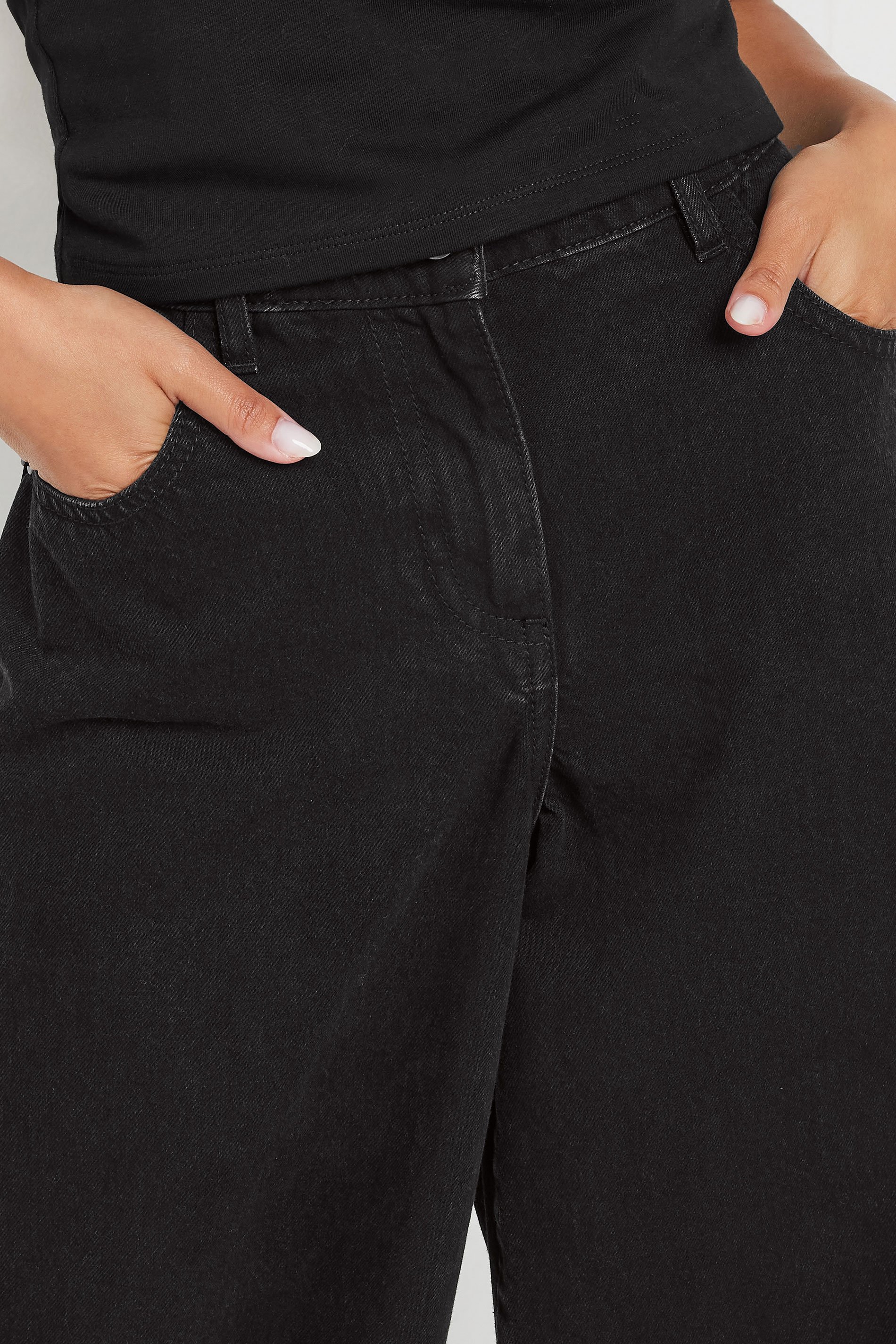 PixieGirl Petite Women's Black Non-Stretch Puddle Jeans | PixieGirl 4