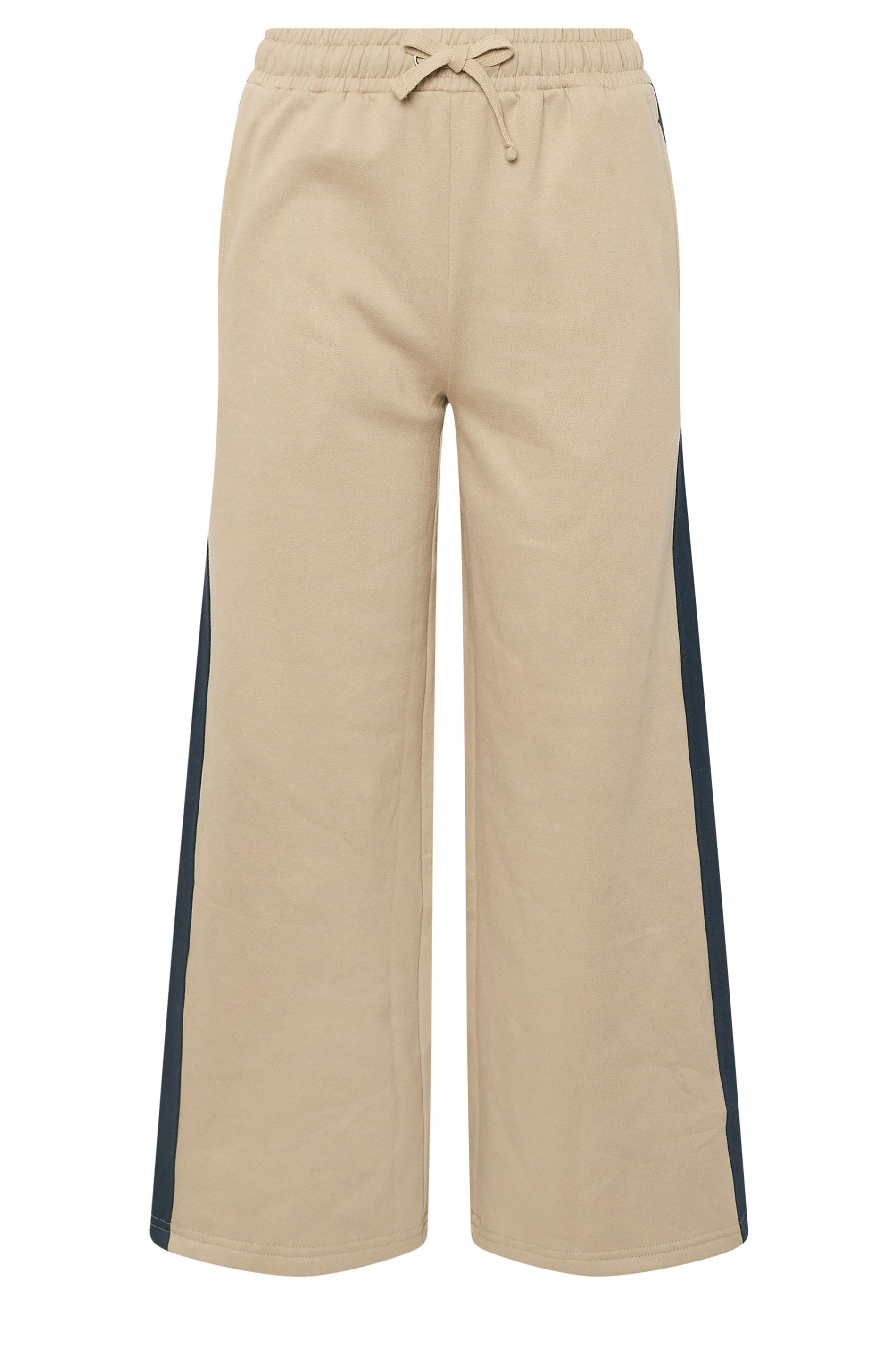 PixieGirl Petite Women's Beige Brown Side Striped Wide Leg Jogger | PixieGirl 7