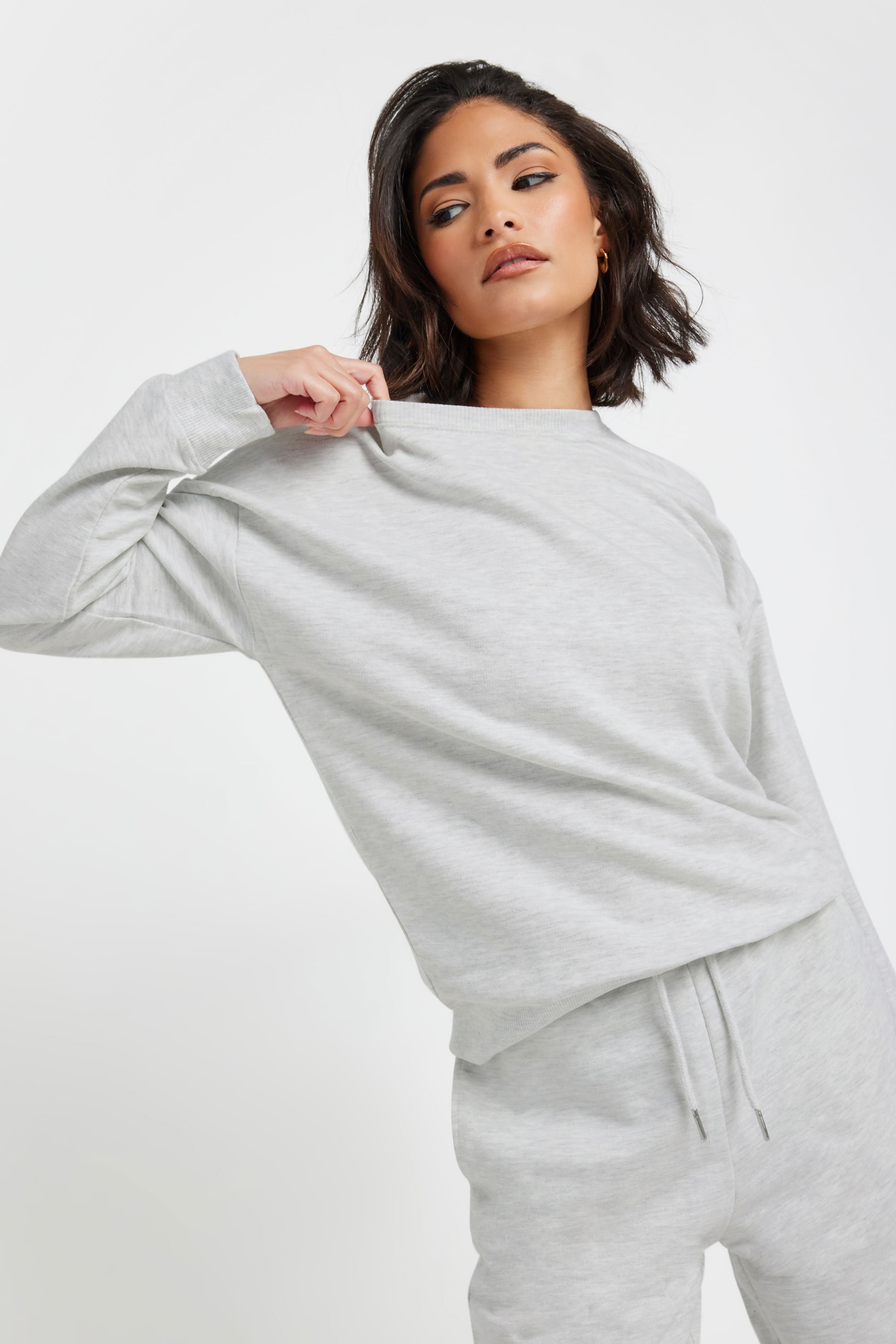 Petite Grey Crew Neck Sweatshirt | PixieGirl 4