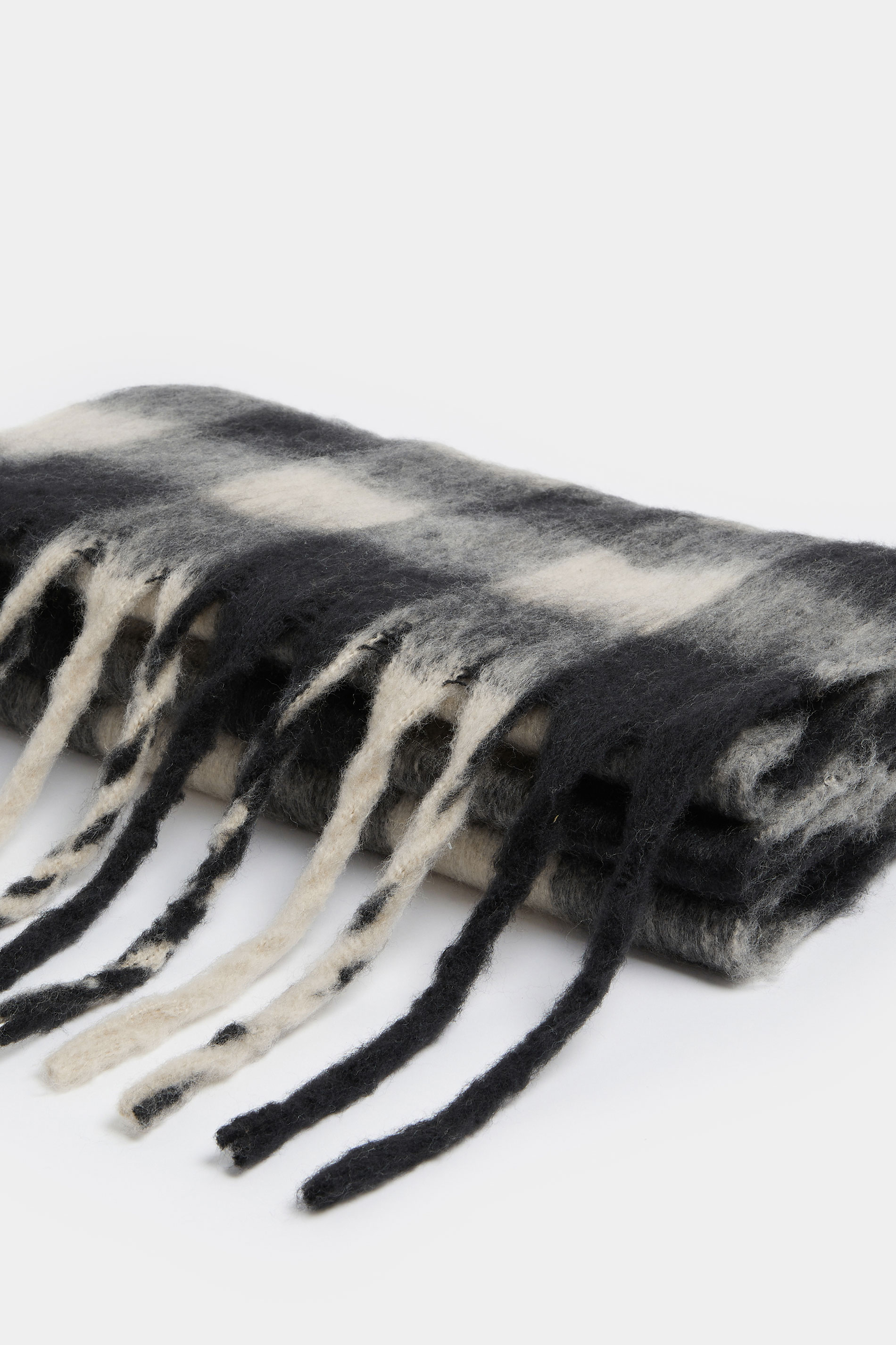 Black Checked Soft Touch Scarf | Yours Clothing 3