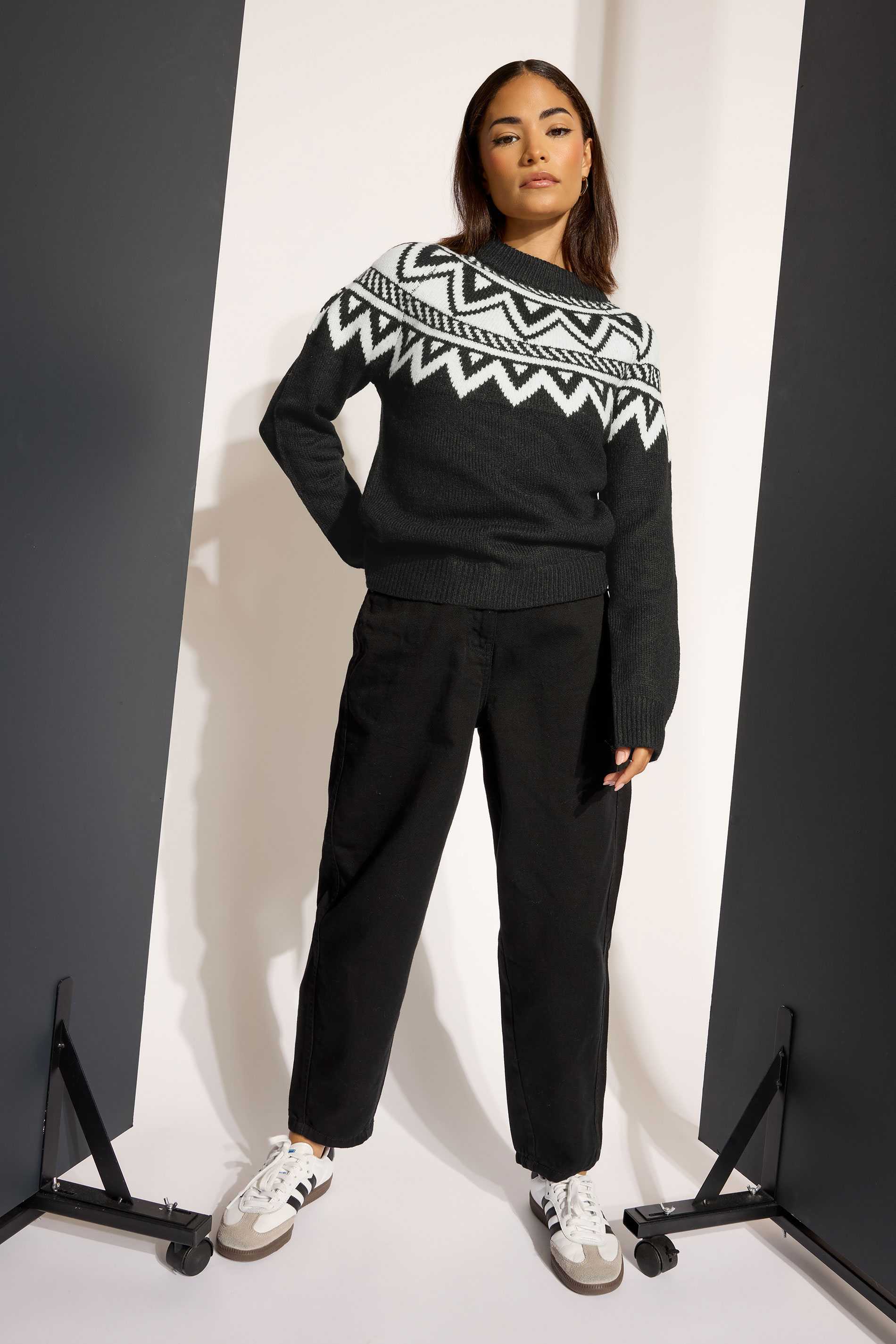 PixieGirl Black Fairisle Roll Neck Jumper | PixieGirl  2