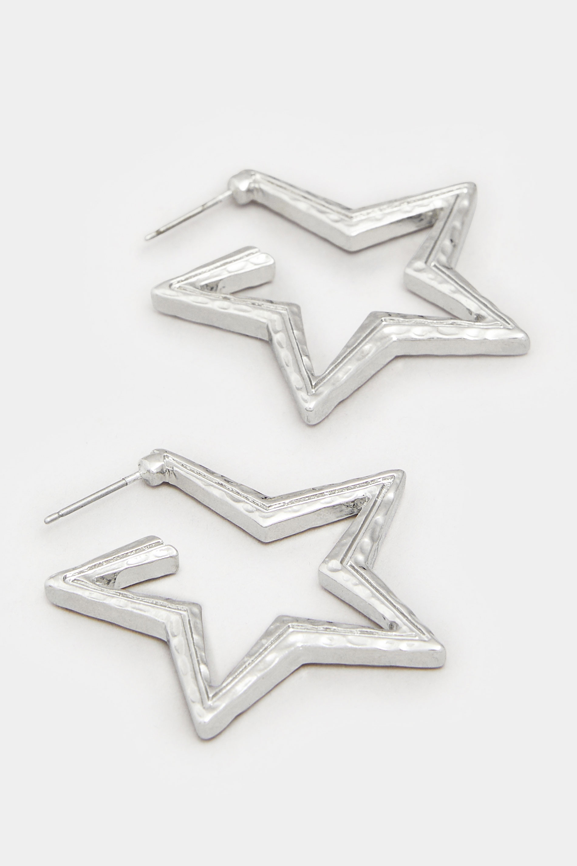 Silver Tone Star Diamante Earrings | Yours Clothing 3