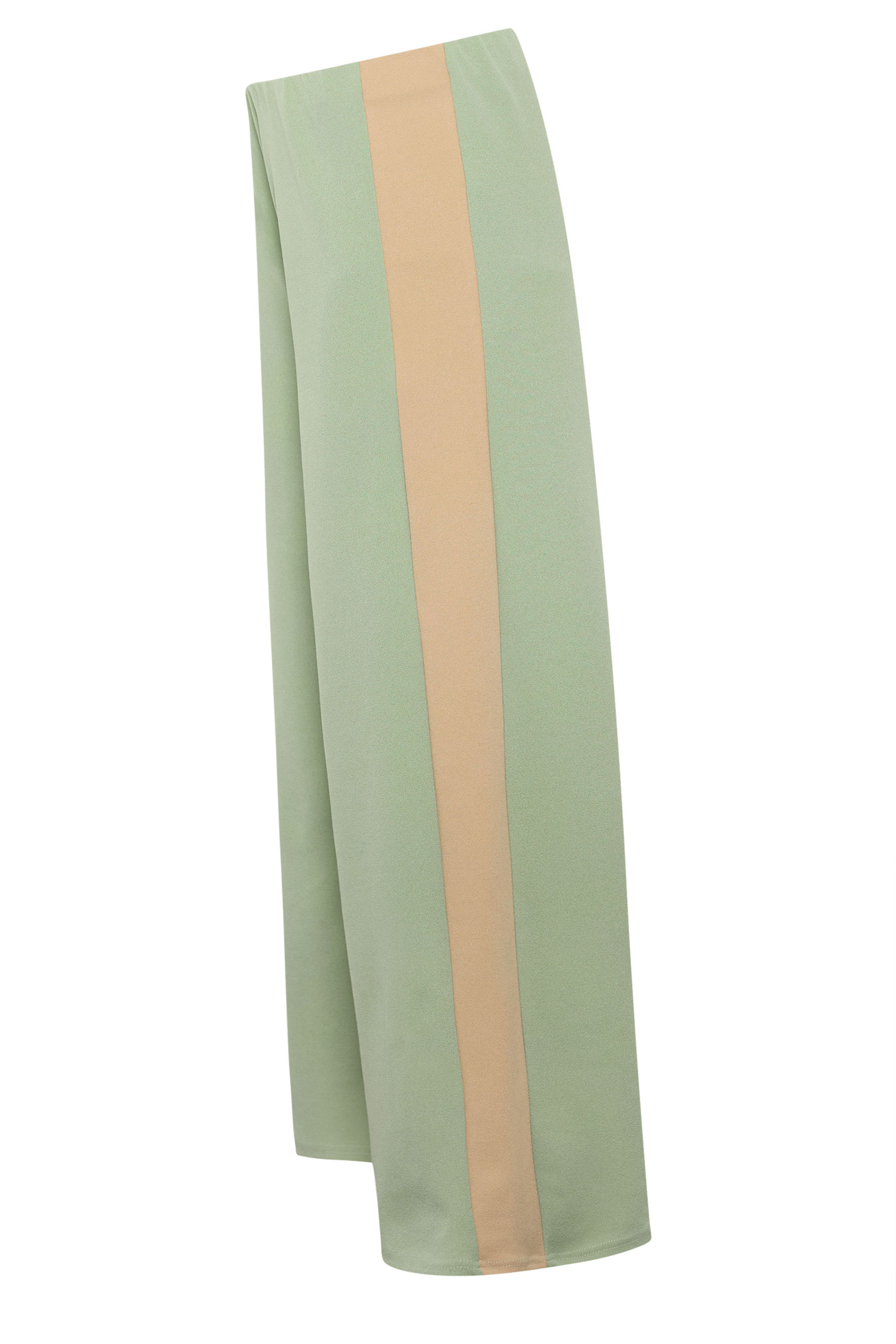 PixieGirl Petite Women's Sage Green Side Stripe Scuba Wide Leg Trousers | PixieGirl 6