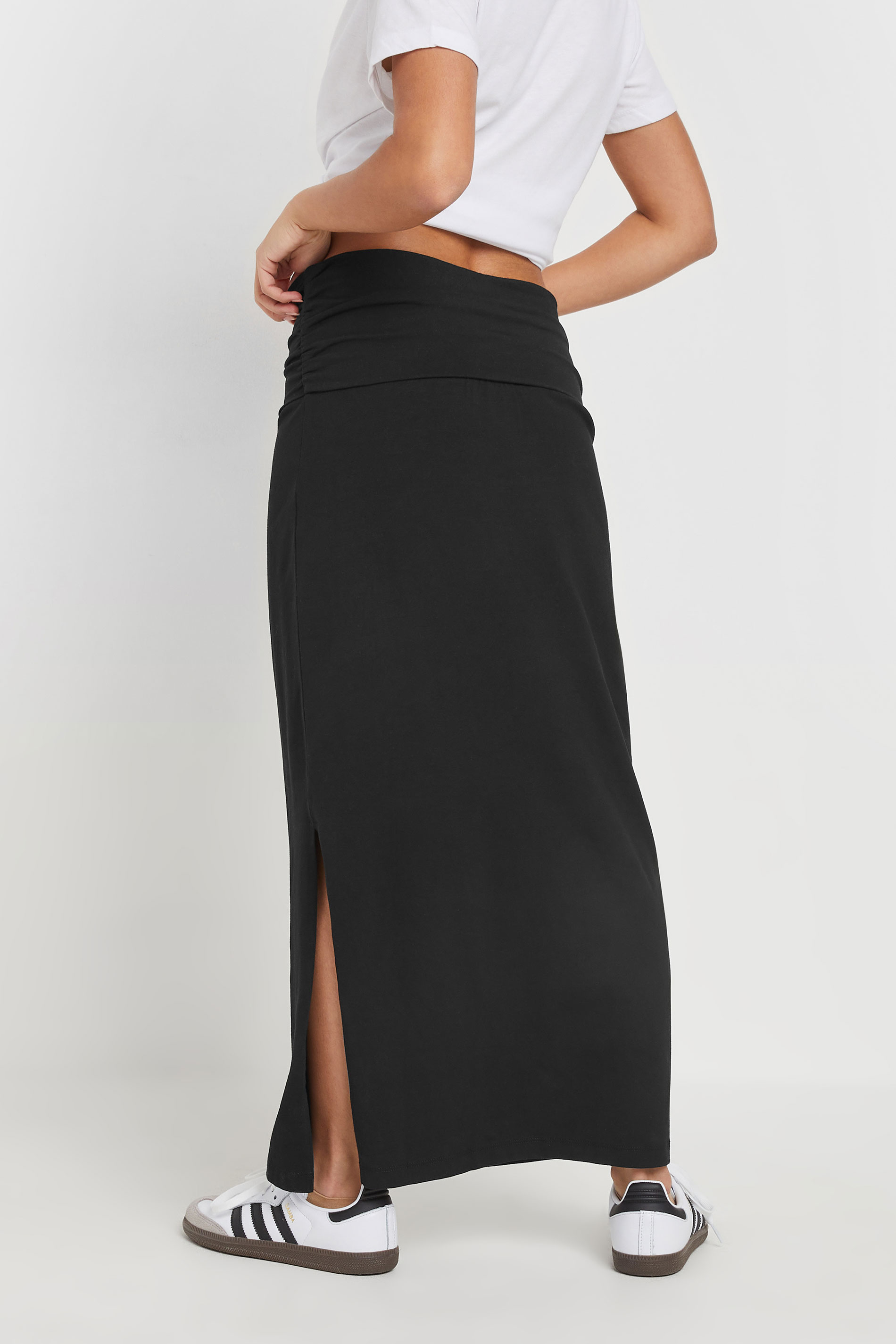 PixieGirl Petite Women's Black Fold Over Maxi Skirt | PixieGirl 3