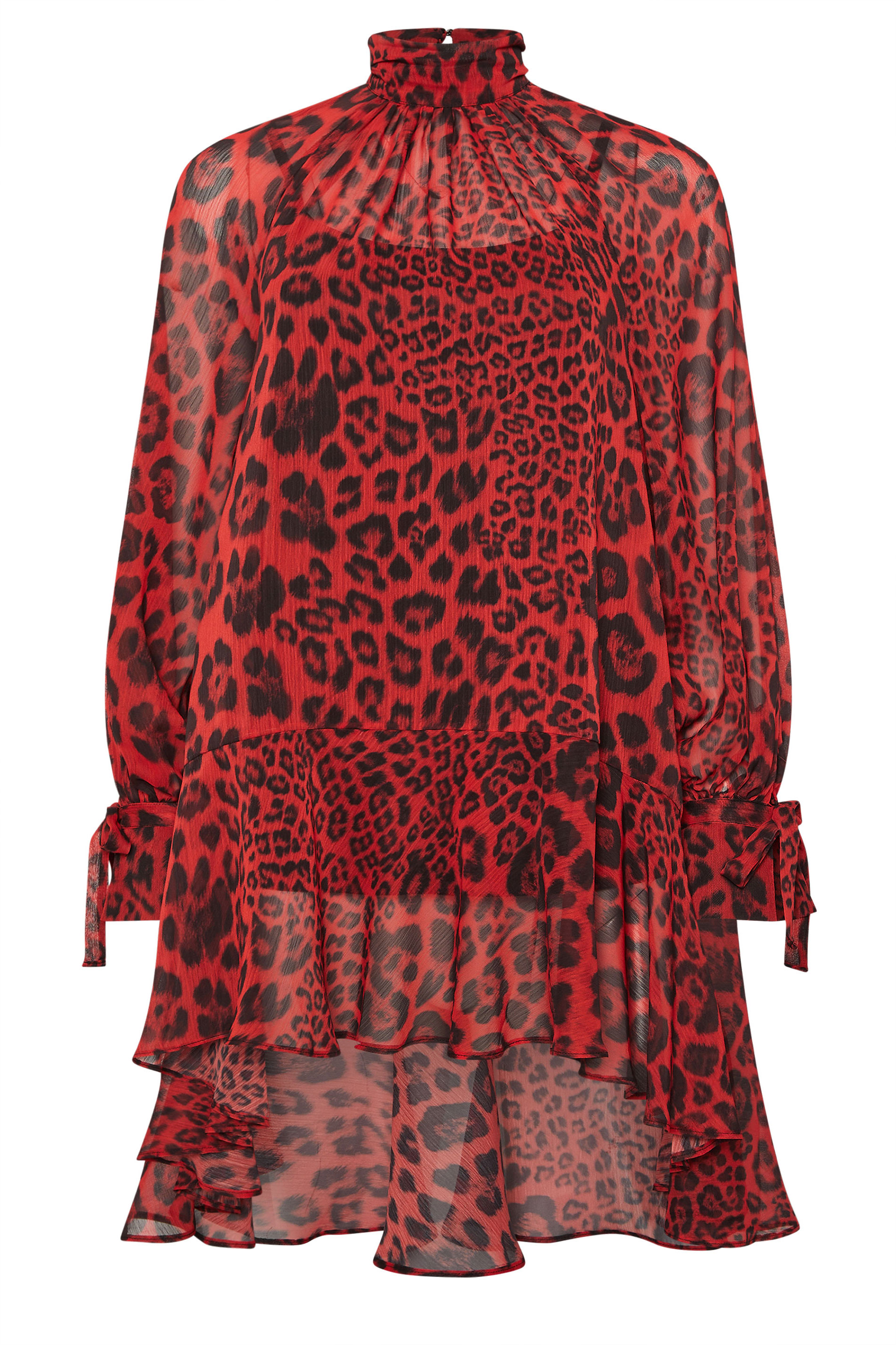 STAR Red Leopard Print Dipped Hem Tunic Top | StarByJM 6