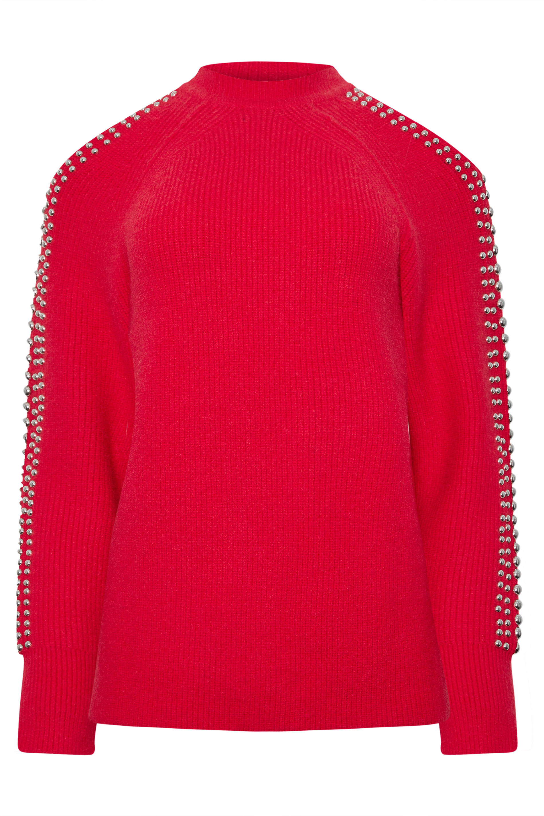 STAR Red Embellished Sleeve Jumper | STAR x JM 7