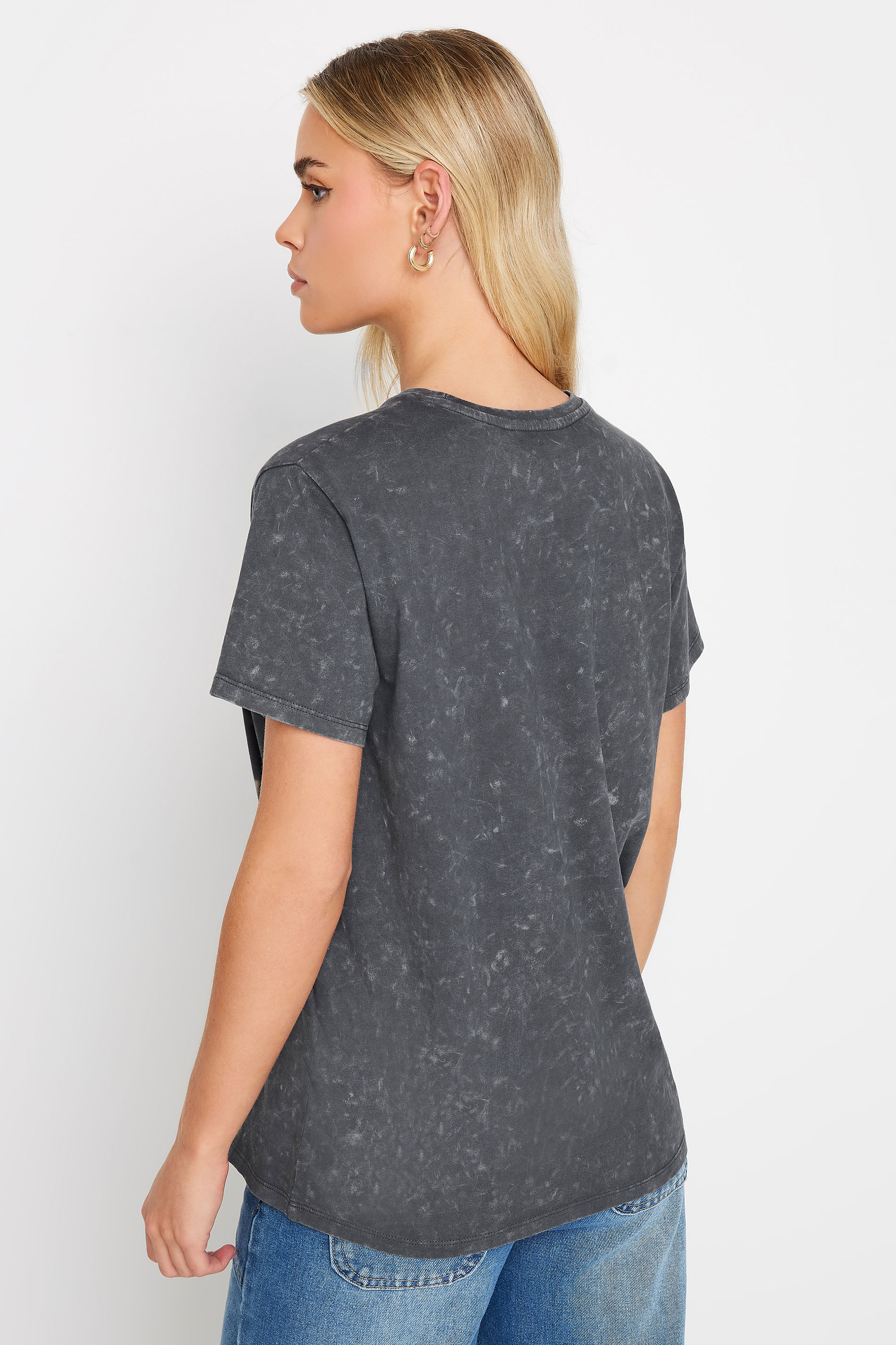 PixieGirl Petite Women's Charcoal Grey 'The Great Wave' Slogan Printed T-Shirt | PixieGirl 3