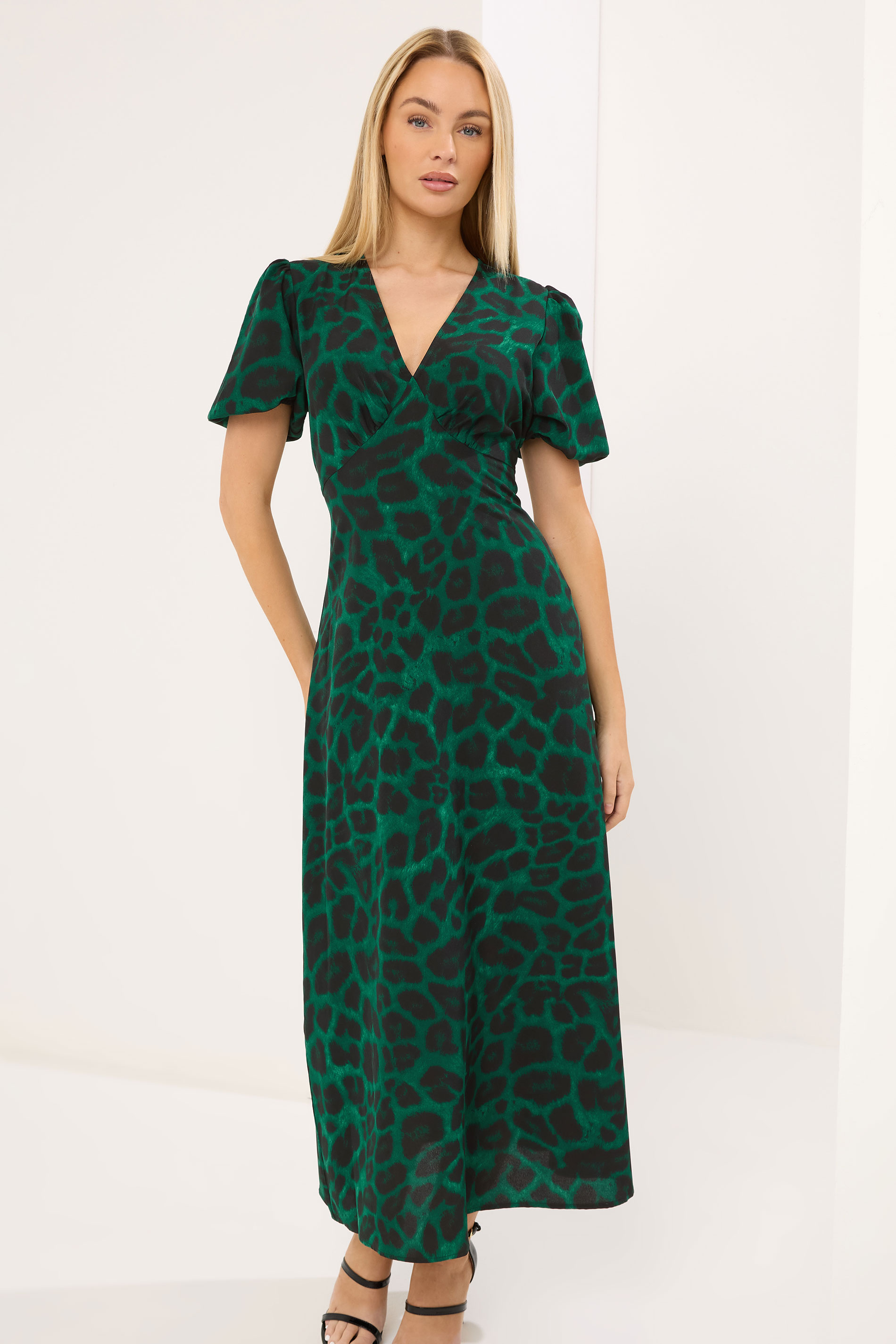 STAR Green Animal Print Satin Dress | StarByJM 1
