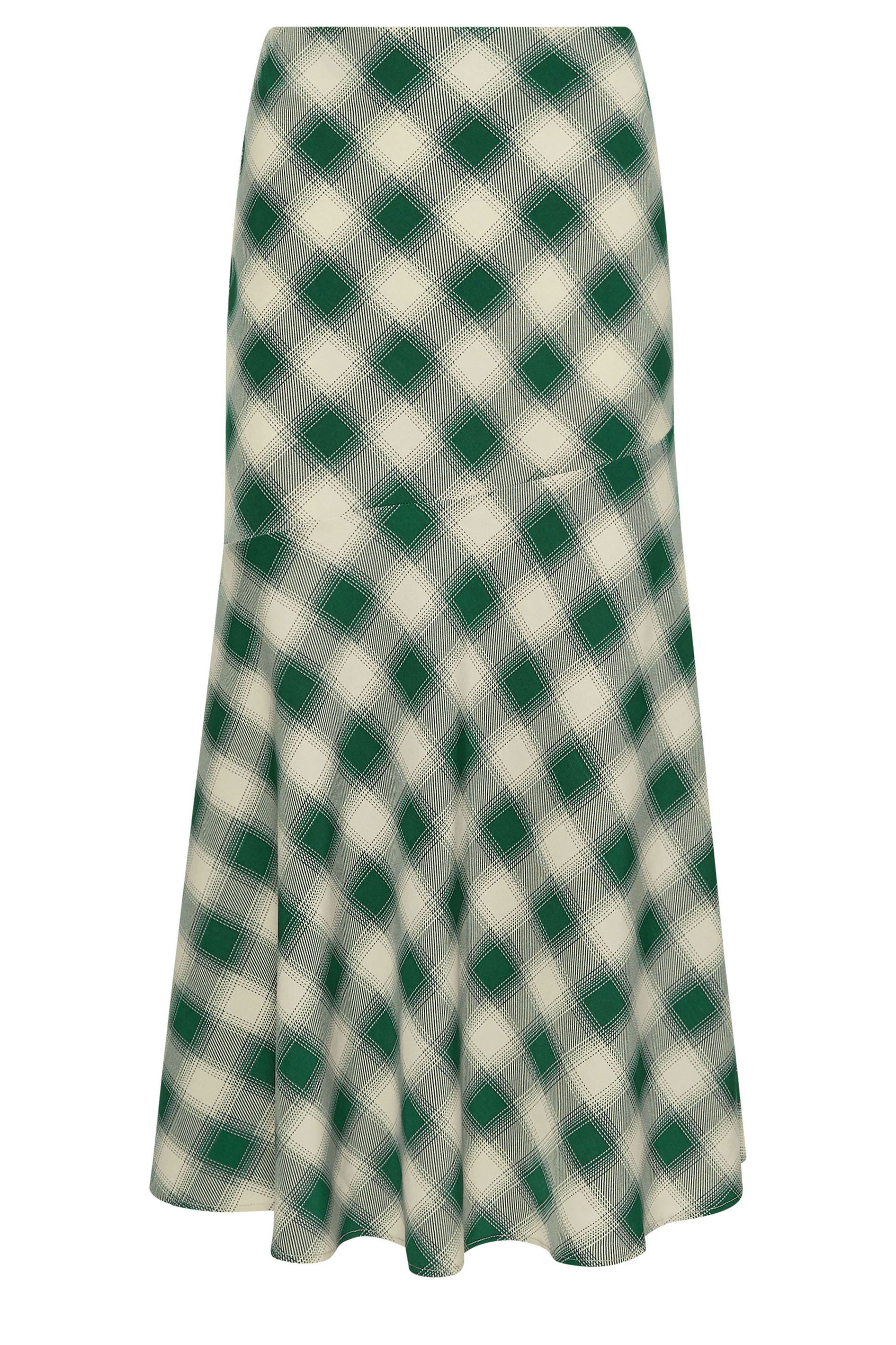 PixieGirl Petite Women's Dark Green Blurred Check Maxi Skirt | PixieGirl 5