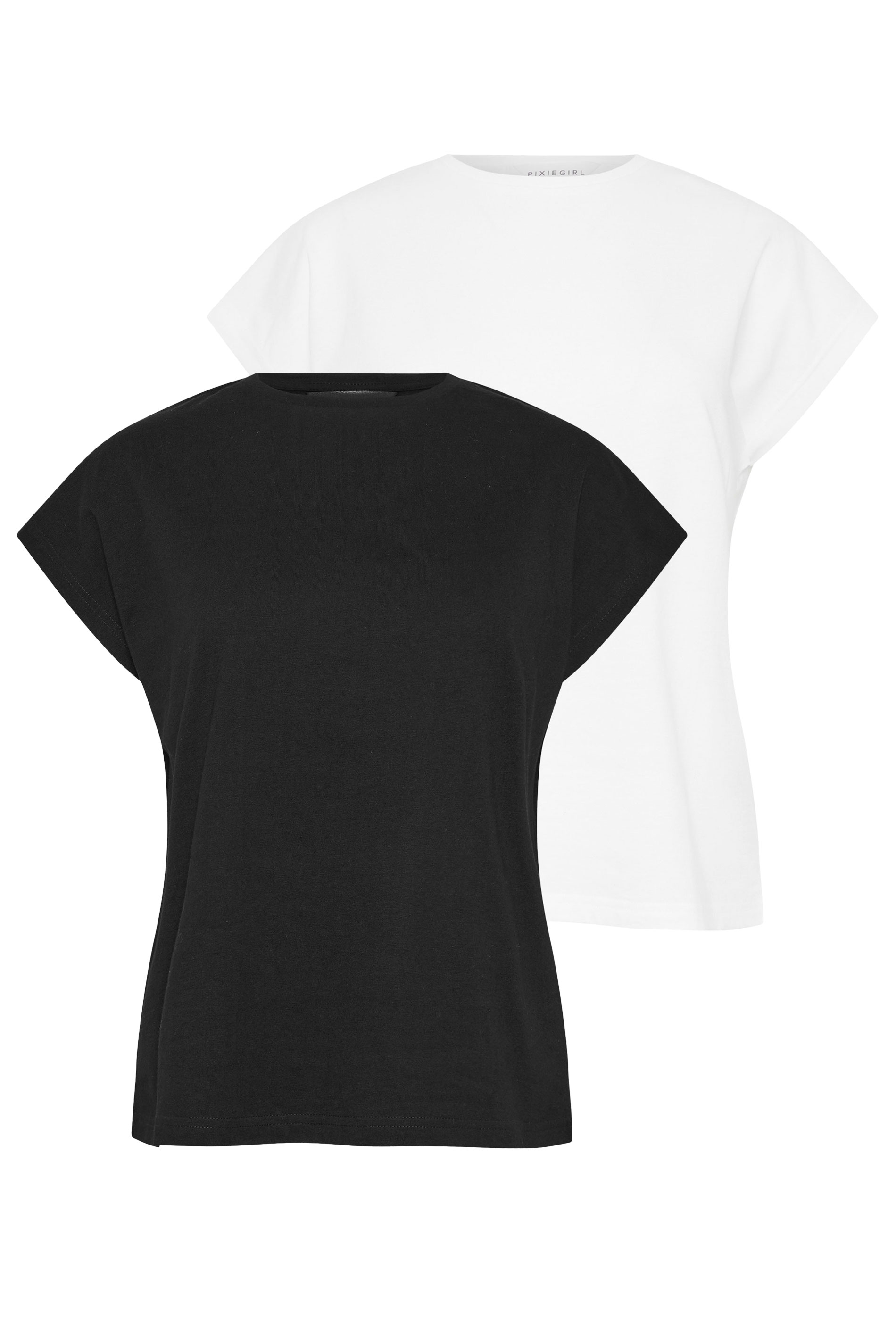 PixieGirl Petite Womens 2 PACK Black and White T-Shirts | PixieGirl 7
