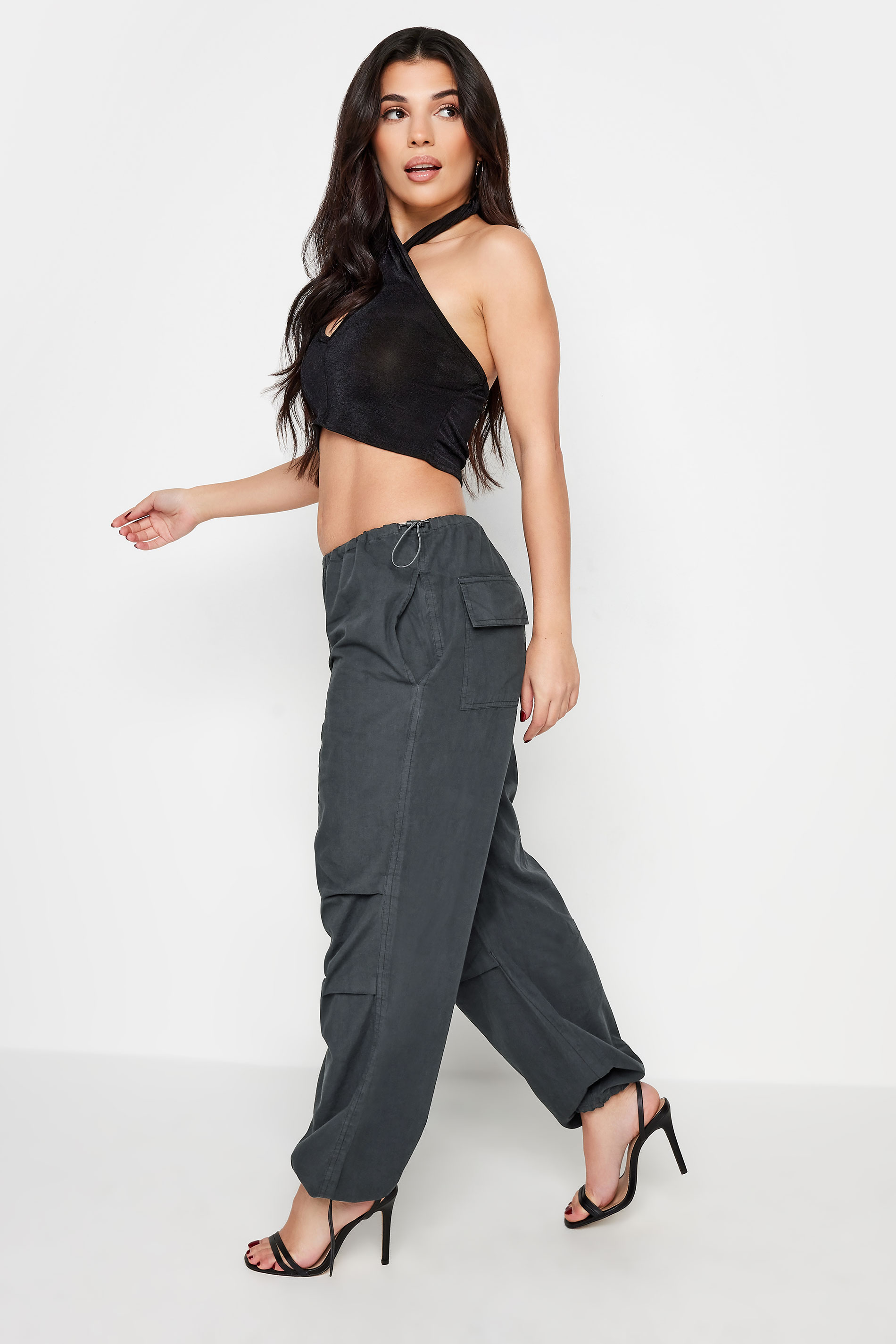 PixieGirl Washed Black Parachute Trousers | PixieGirl 6
