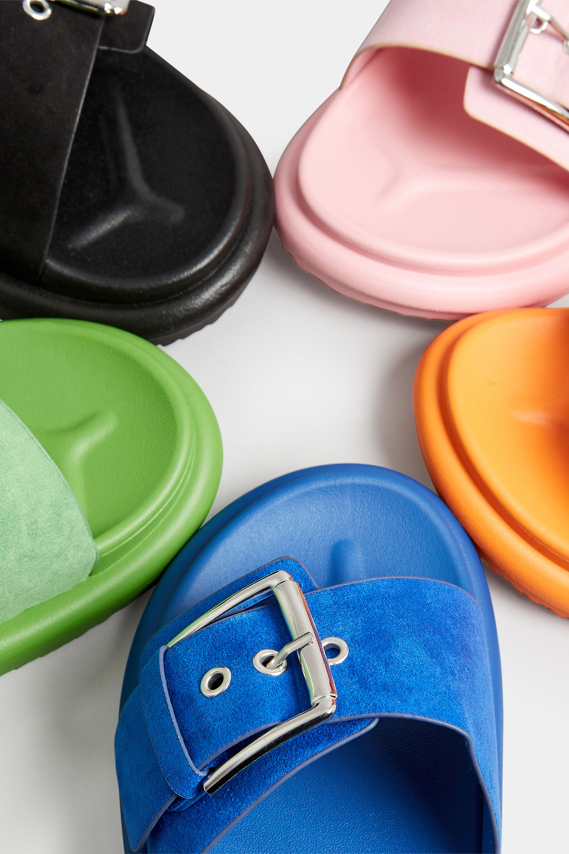 Pink Buckle Strap Mule Sandals In Wide E Fit & Extra Wide EEE Fit | Yours Clothing 10