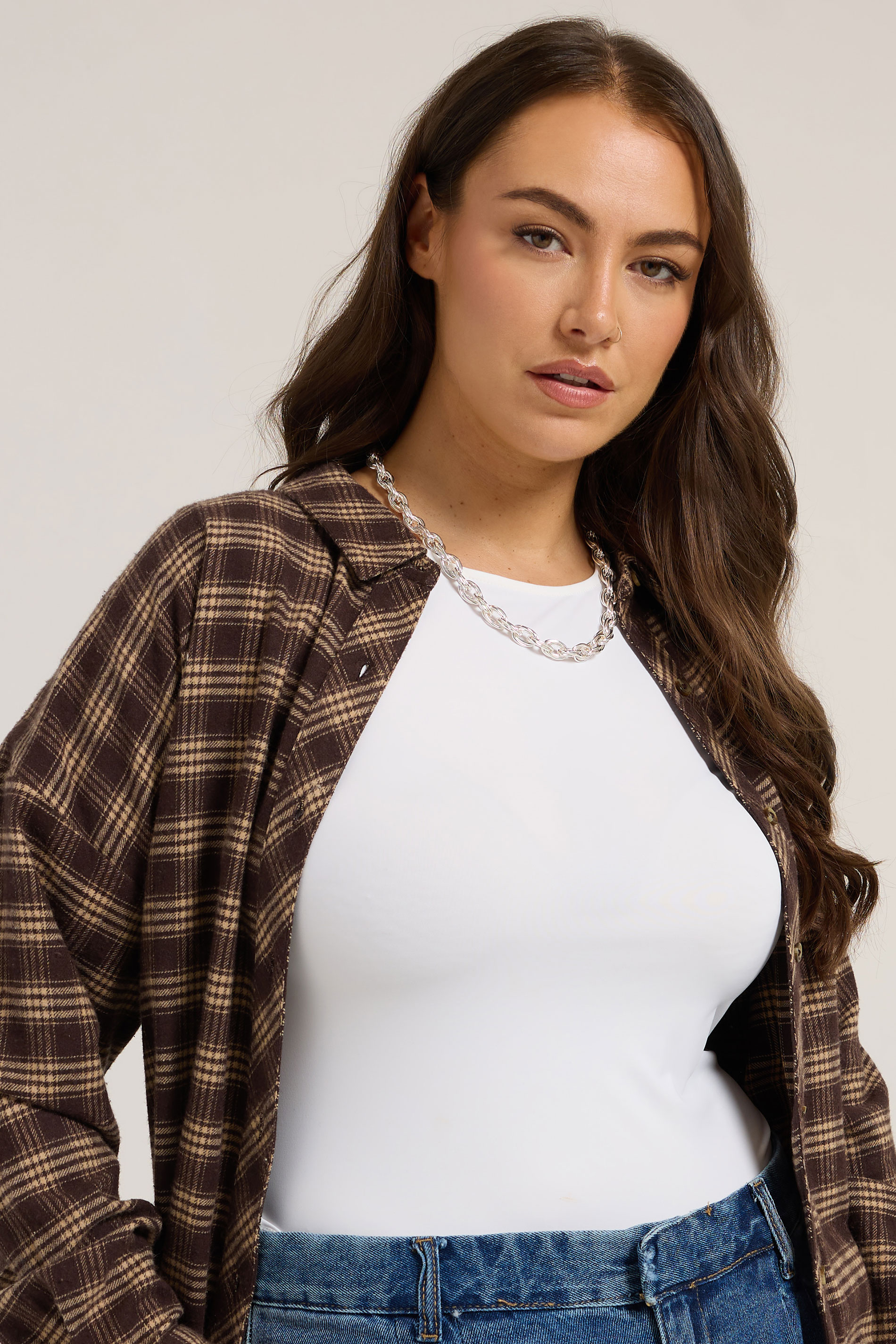 Silver Tone Multi Link Chain Necklace | Yours Clothing 1