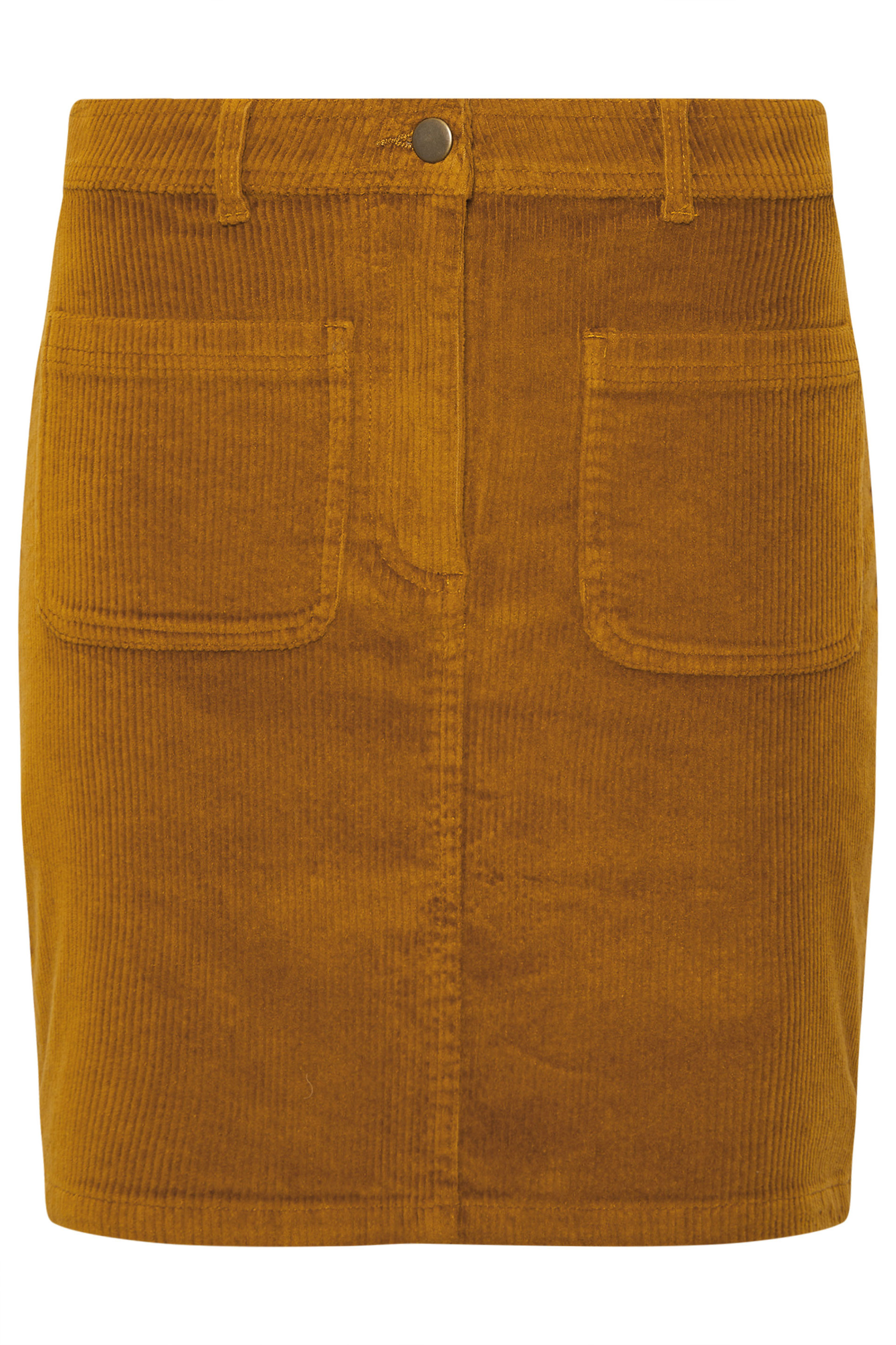 M&Co Petite Ocre Brown Cord A-Line Skirt | M&Co 5
