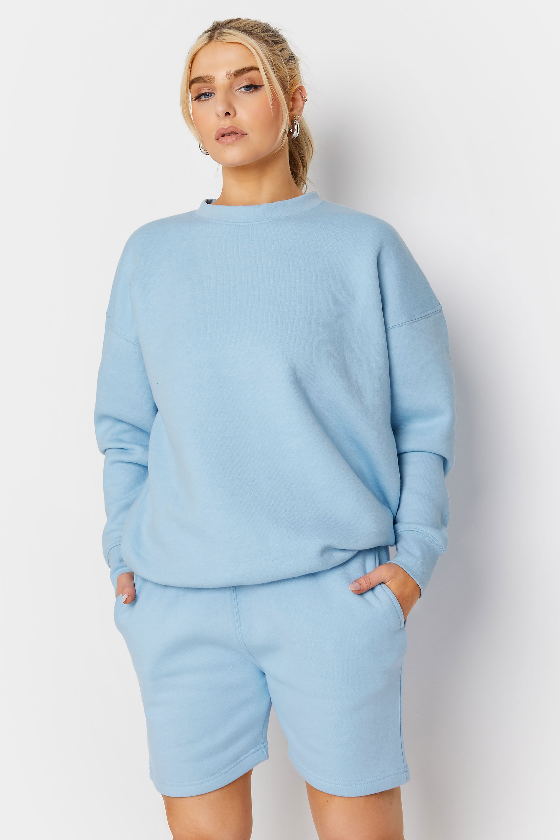 Blue 'Do What Makes You Happy' Slogan Print Oversized Sweatshirt | PixieGirl 3