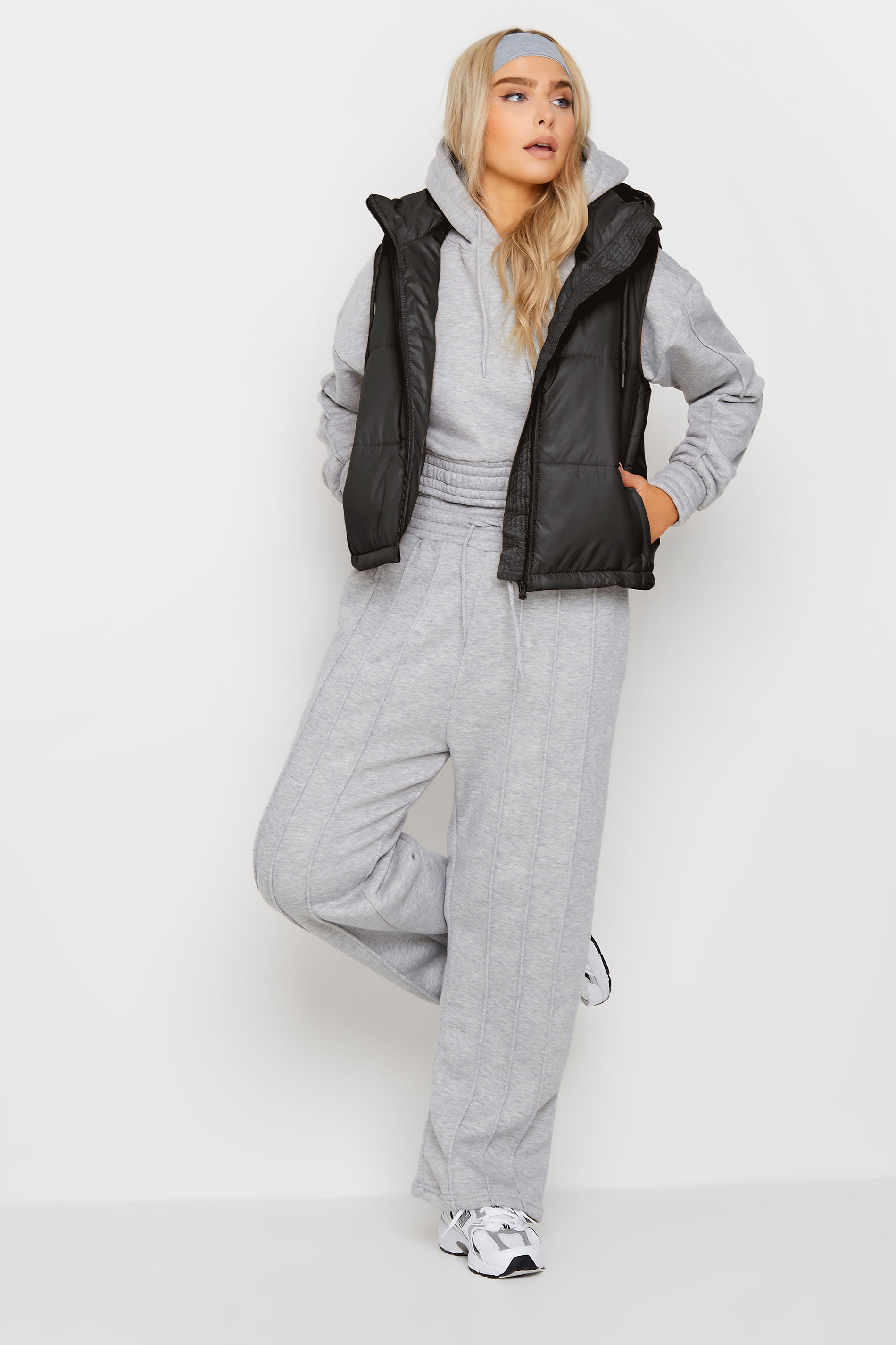 Black Hooded Cropped Gilet | PixieGirl 2
