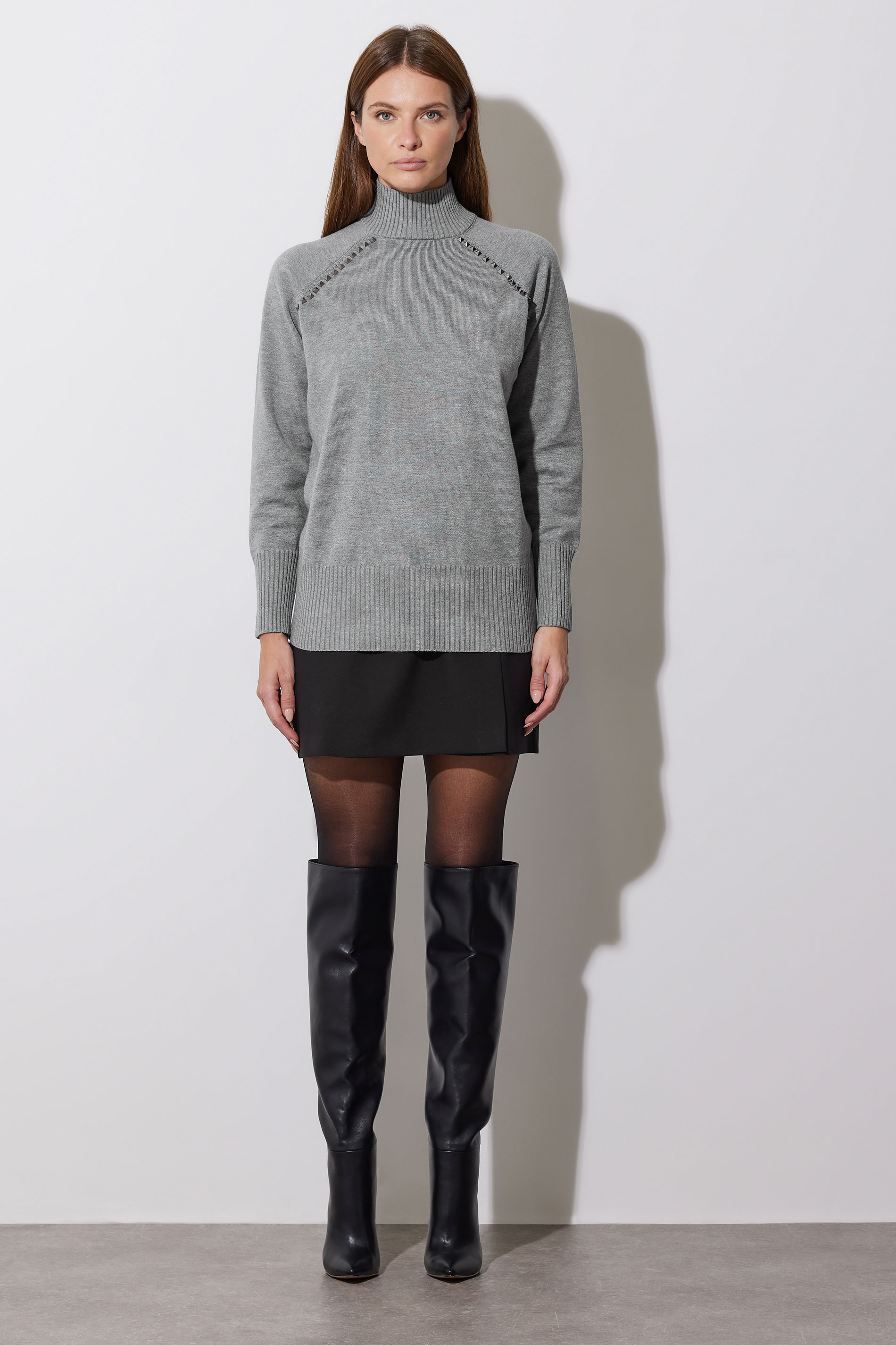 STAR Grey Stud Embellished Raglan Jumper | StarByJM 6