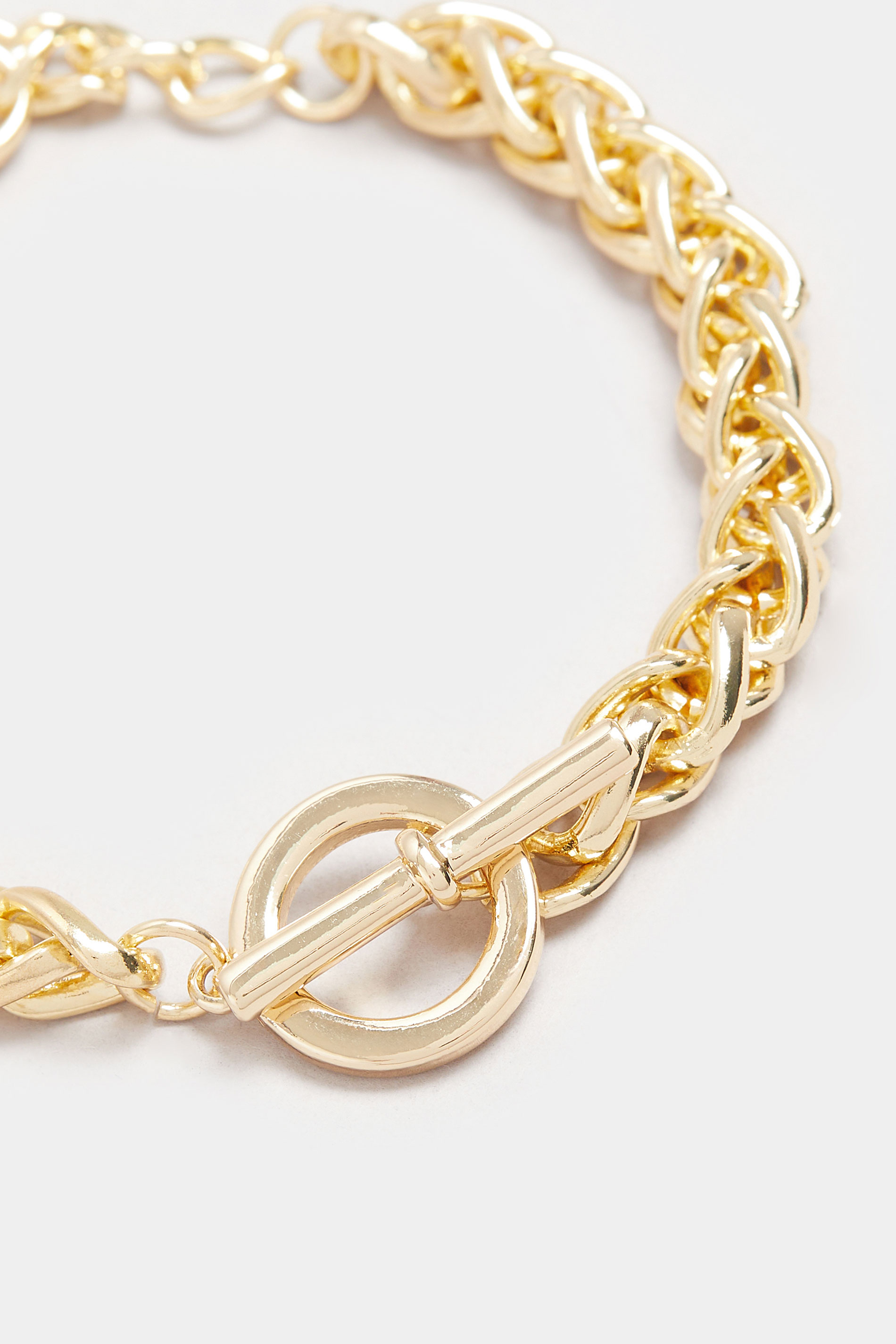 Gold Tone Linked Chain Bracelet | Yours Clothing 3