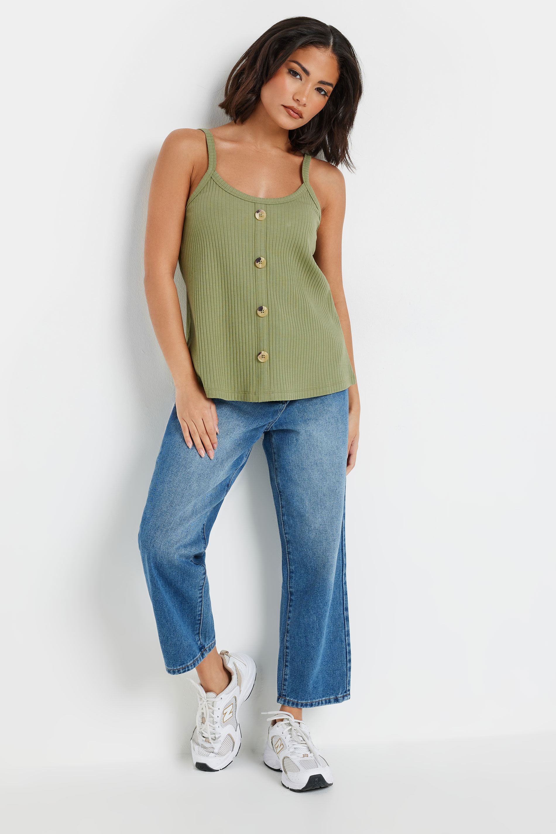 PixieGirl Petite Women's 2 PACK Sage Green & Purple Button Down Cami Tops | PixieGirl 4