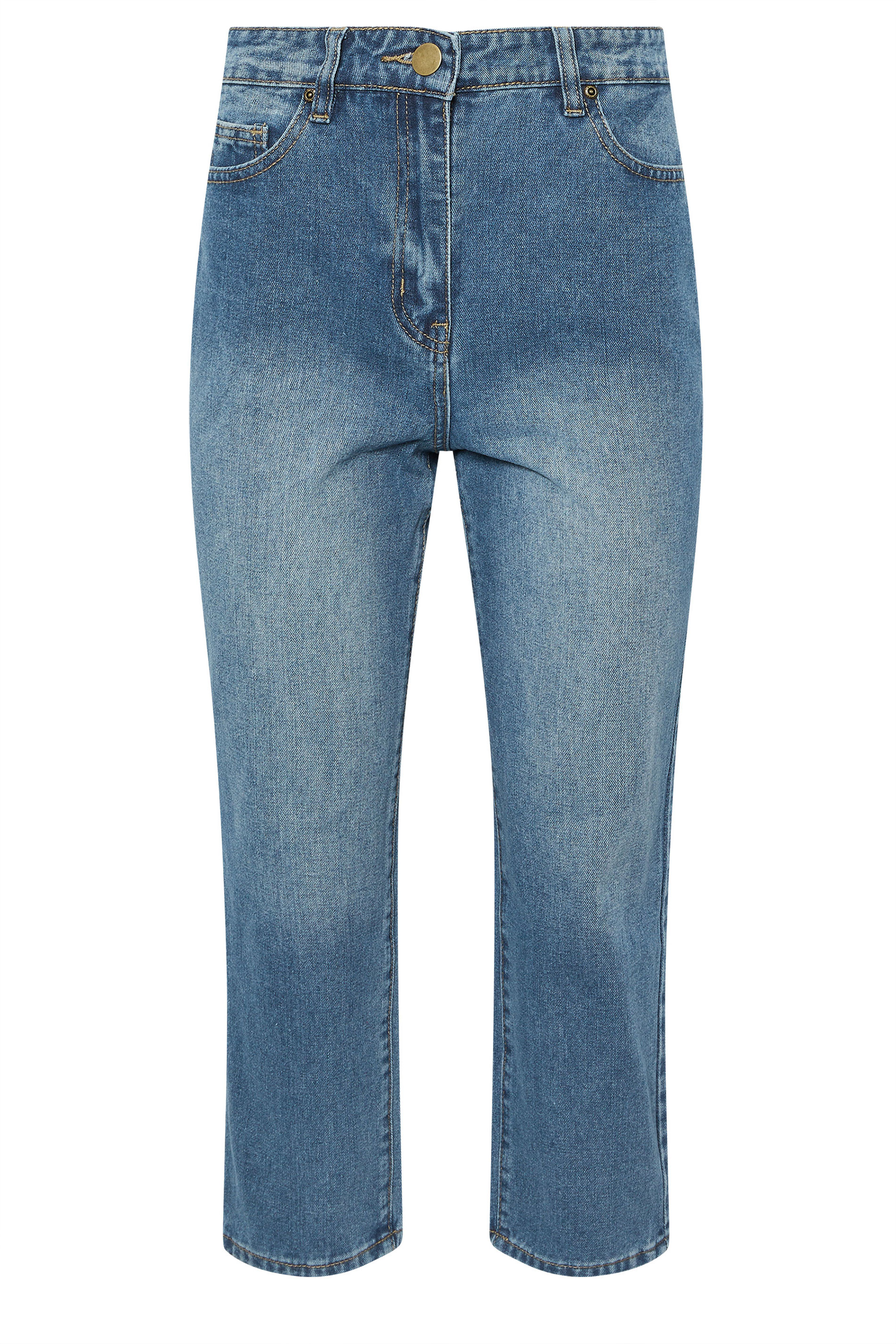 PixieGirl Petite Women's Blue Denim Ankle Grazer Straight Leg Jeans | PixieGirl 5