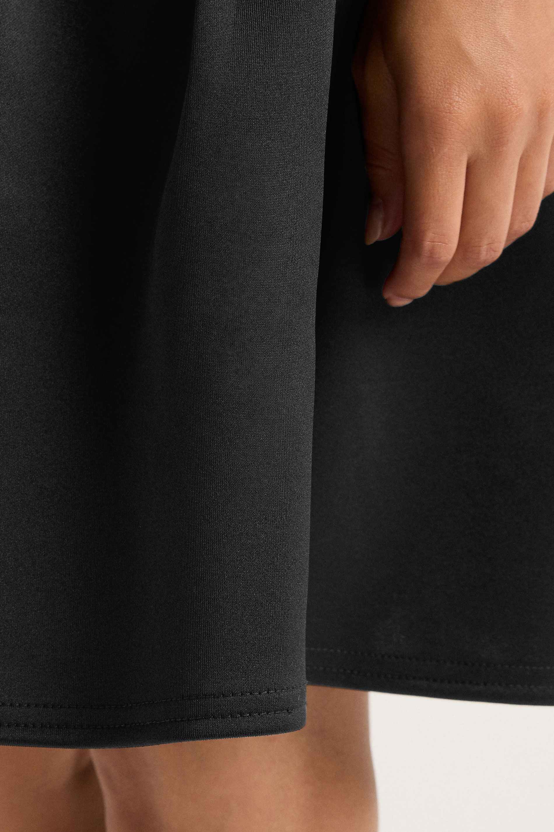 PixieGirl Petite Women's Black Scuba Drop Waist Mini Dress | PixieGirl 4