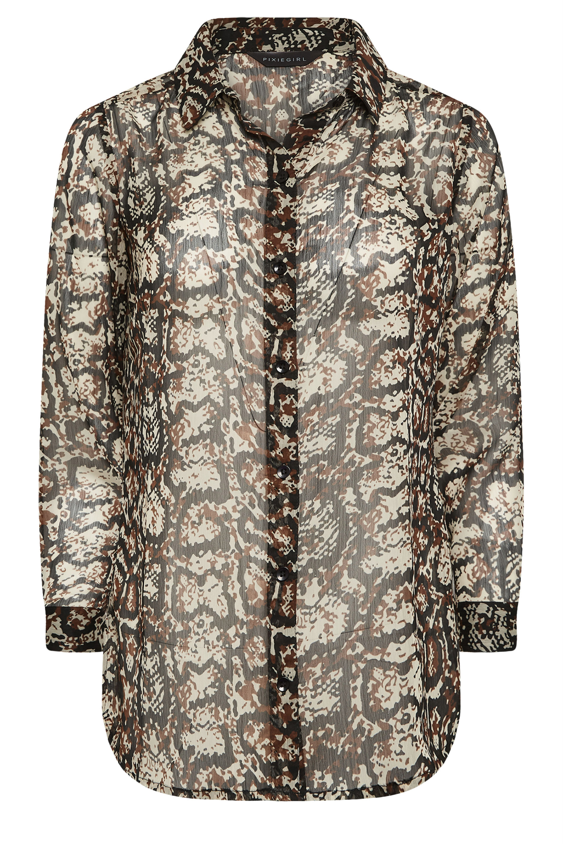 PixieGirl Brown Snake Print Oversized Shirt | PixieGirl 6