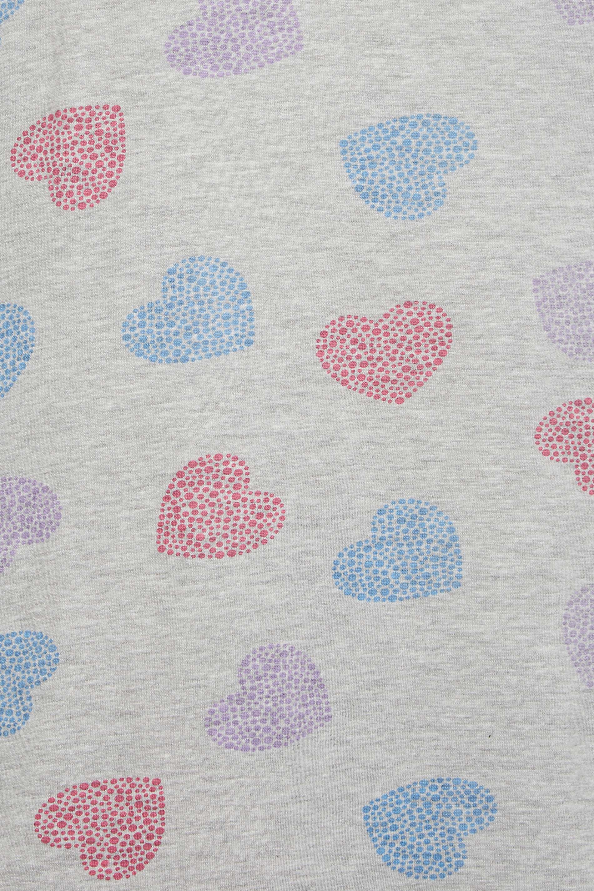 Petite Grey Dotty Heart Print Chemise | PixieGirl  7