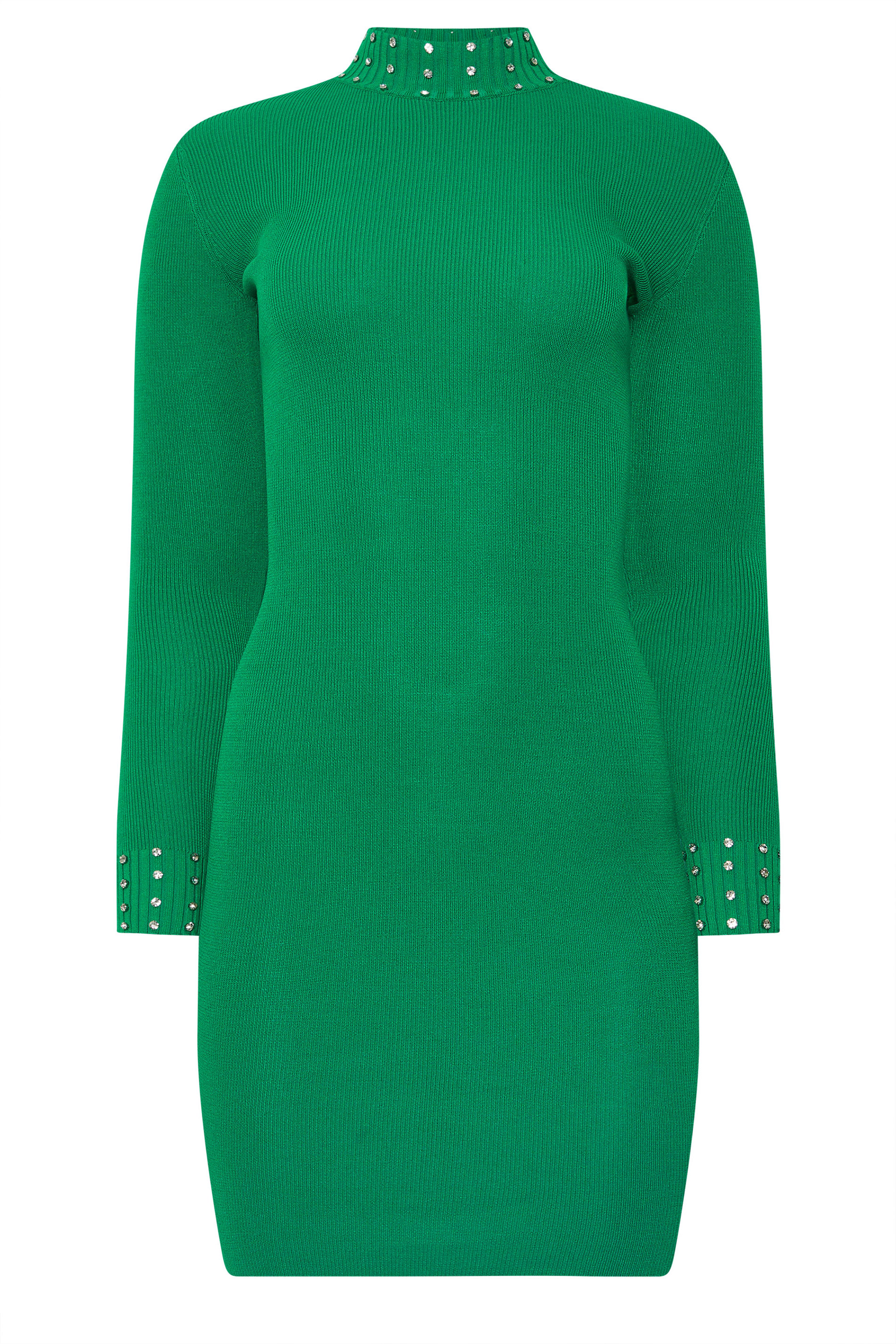 STAR Green Stud Diamante Knitted Dress | StarByJM 6