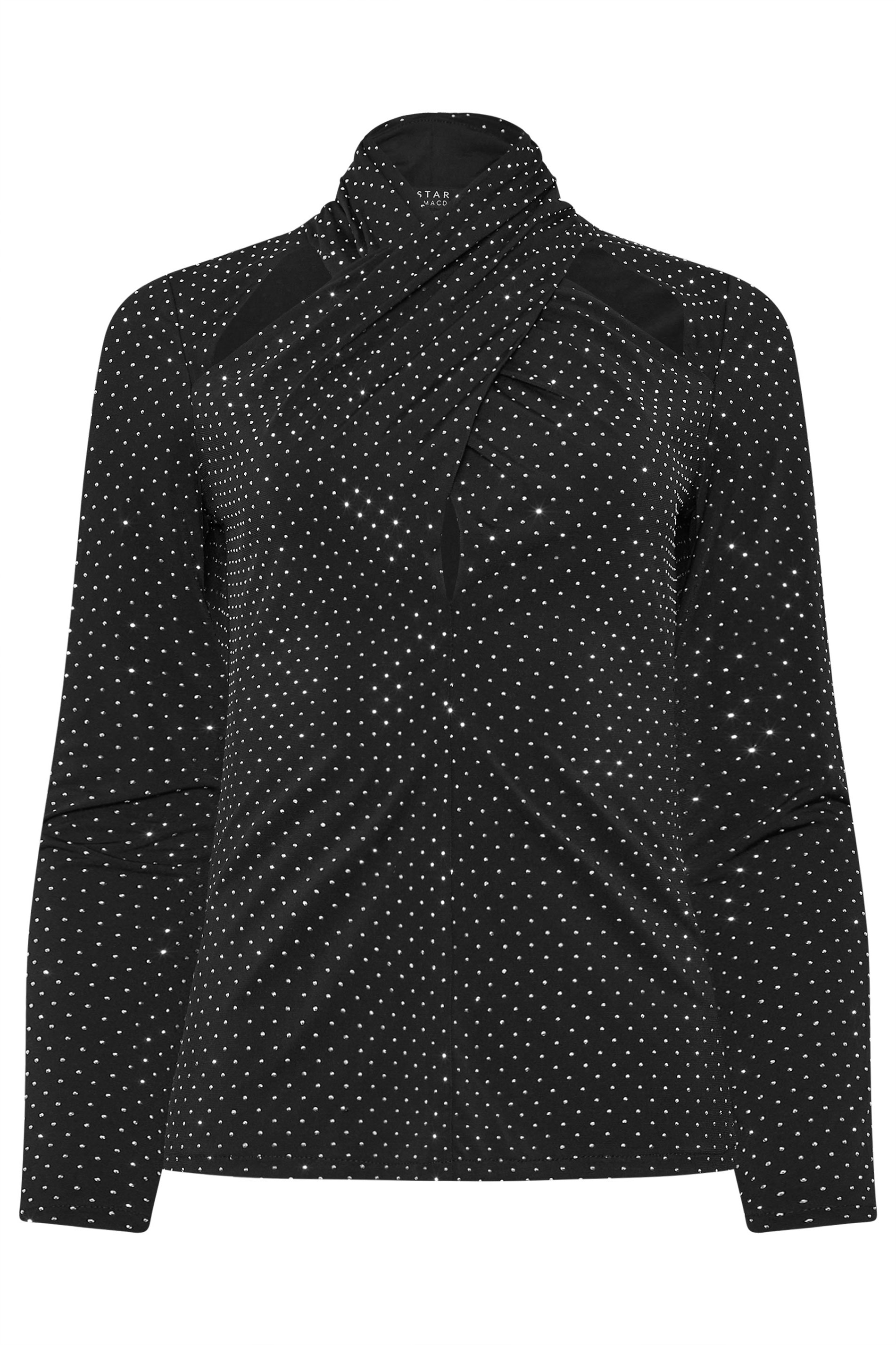 STAR Black Diamante Cut Out Wrap Top | STAR x JM 7