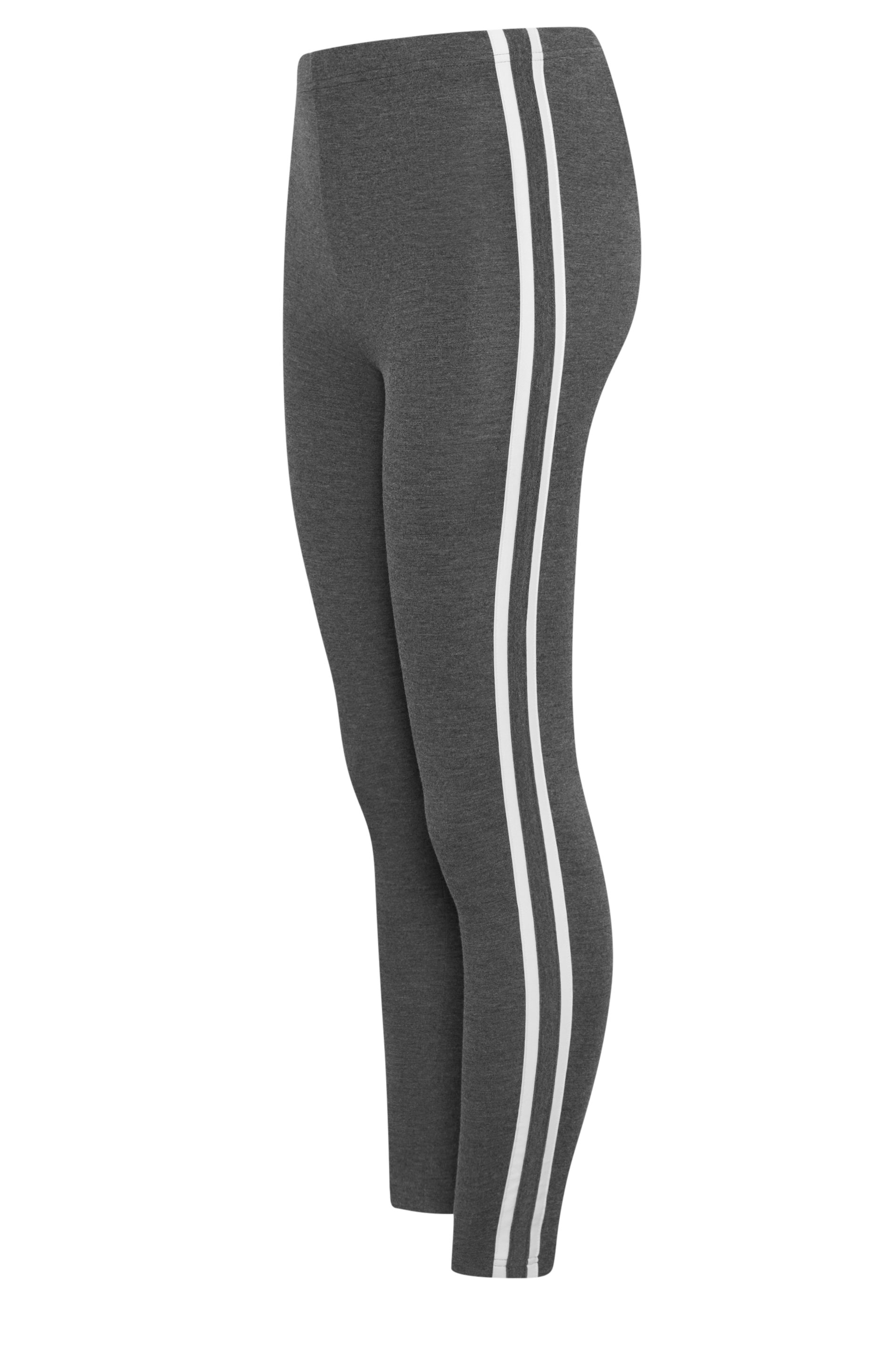 Petite Grey Side Stripe Leggings | PixieGirl 6