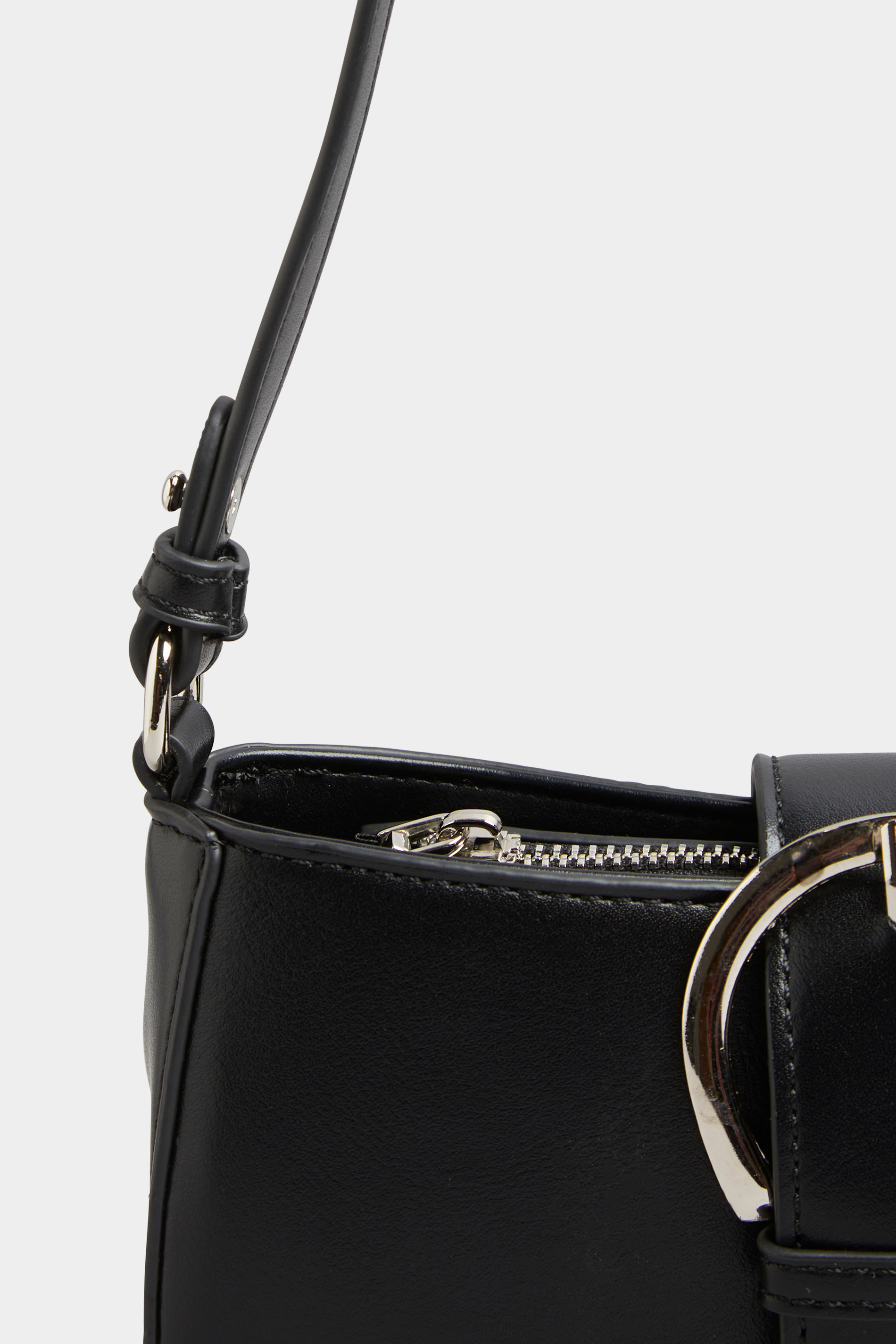 Black Buckle Front Shoulder Bag | Yours Clothing 4