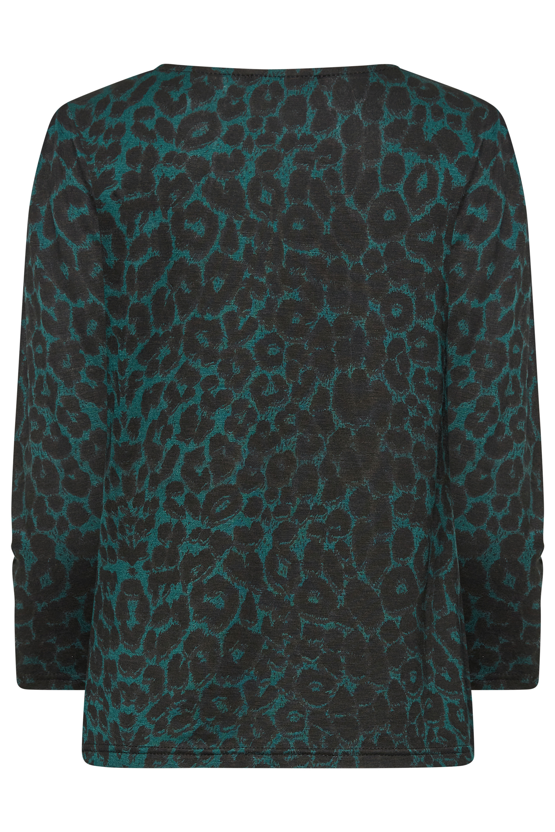 Petite Green Leopard Print Long Sleeve Top | PixieGirl 7