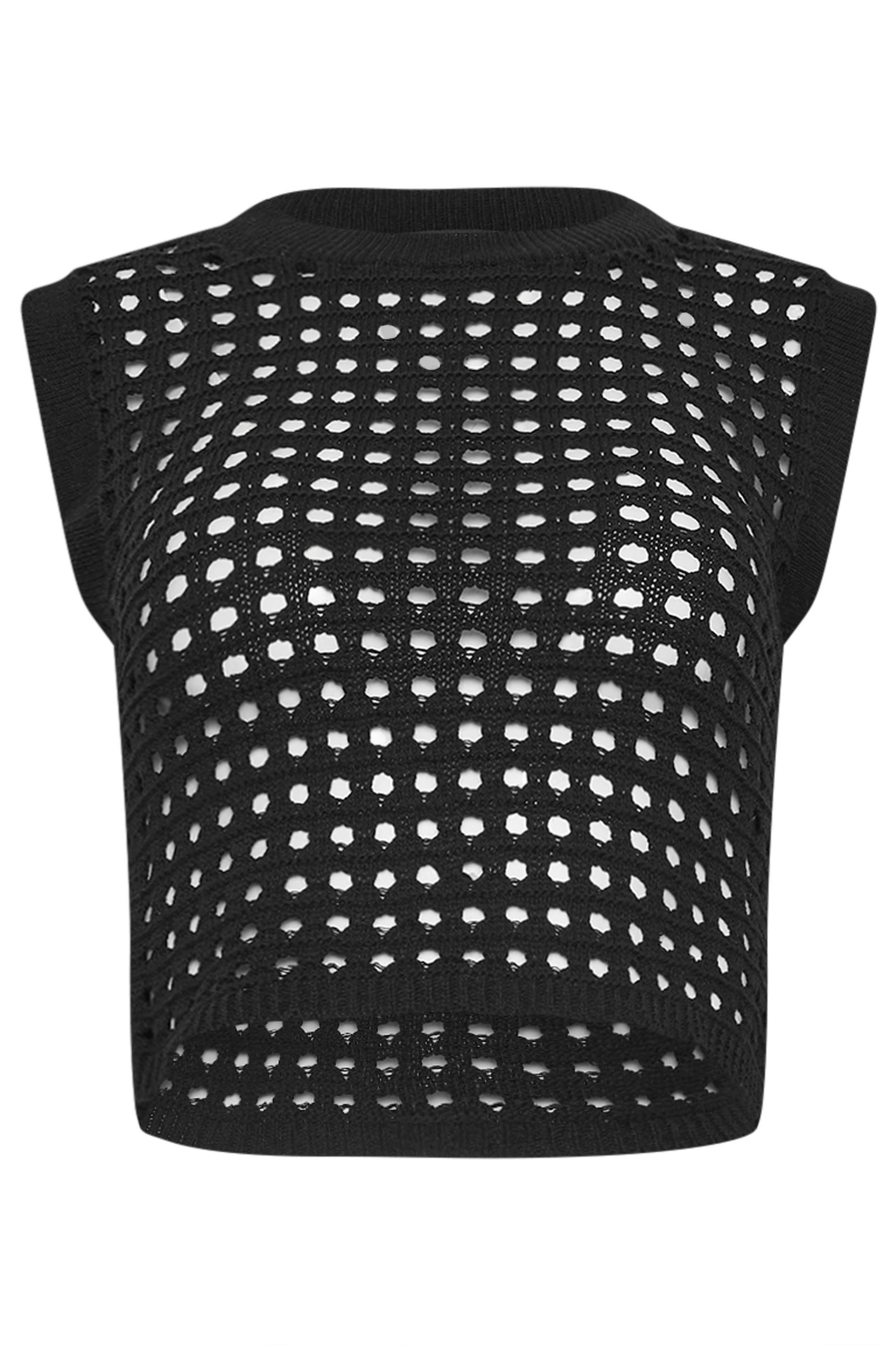 PixieGirl Petite Black Crochet Tank Top | PixieGirl 7