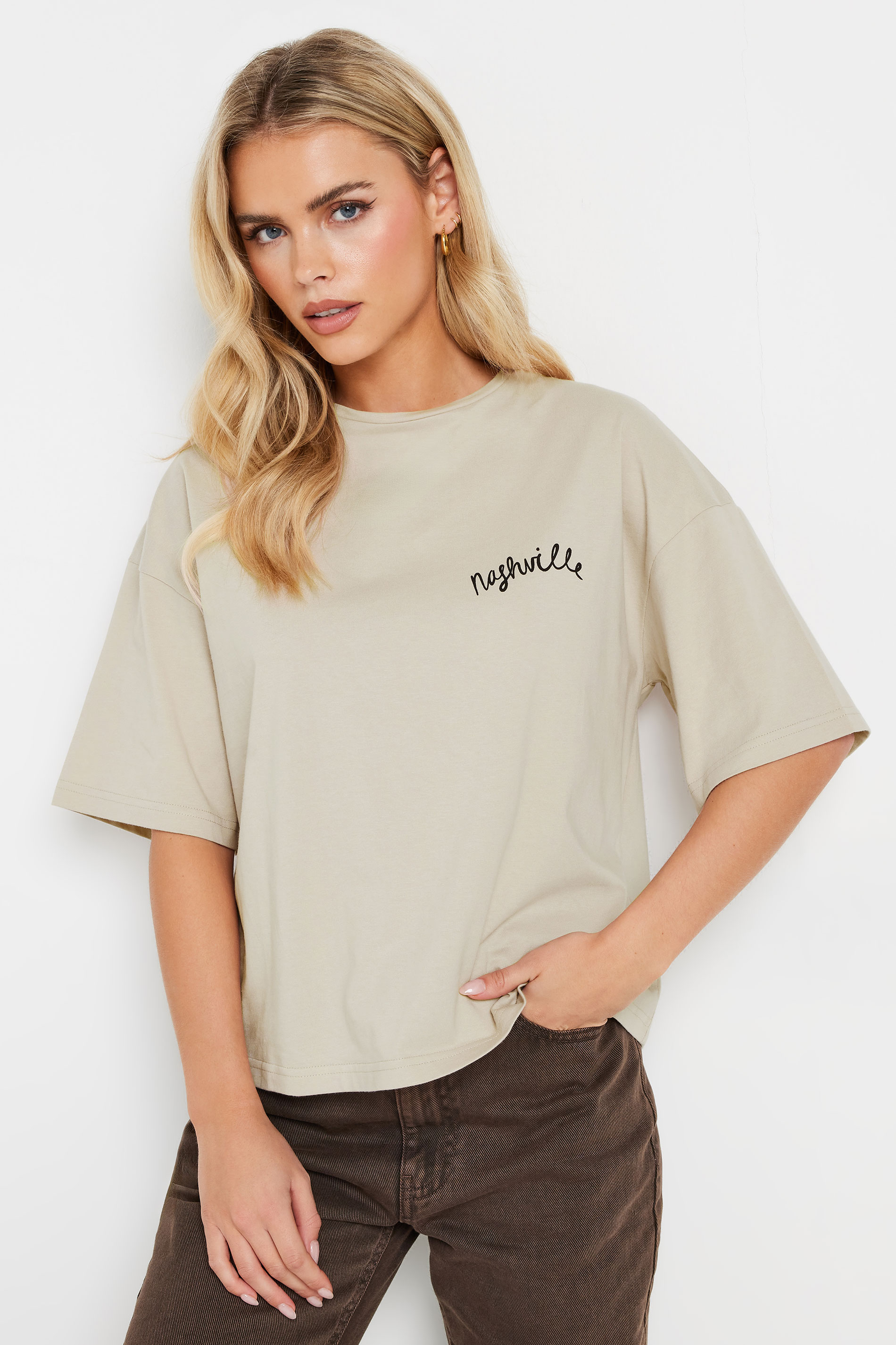 PixieGirl Petite Women's Natural Brown 'Nashville' Back Graphic T-Shirt | PixieGirl 3