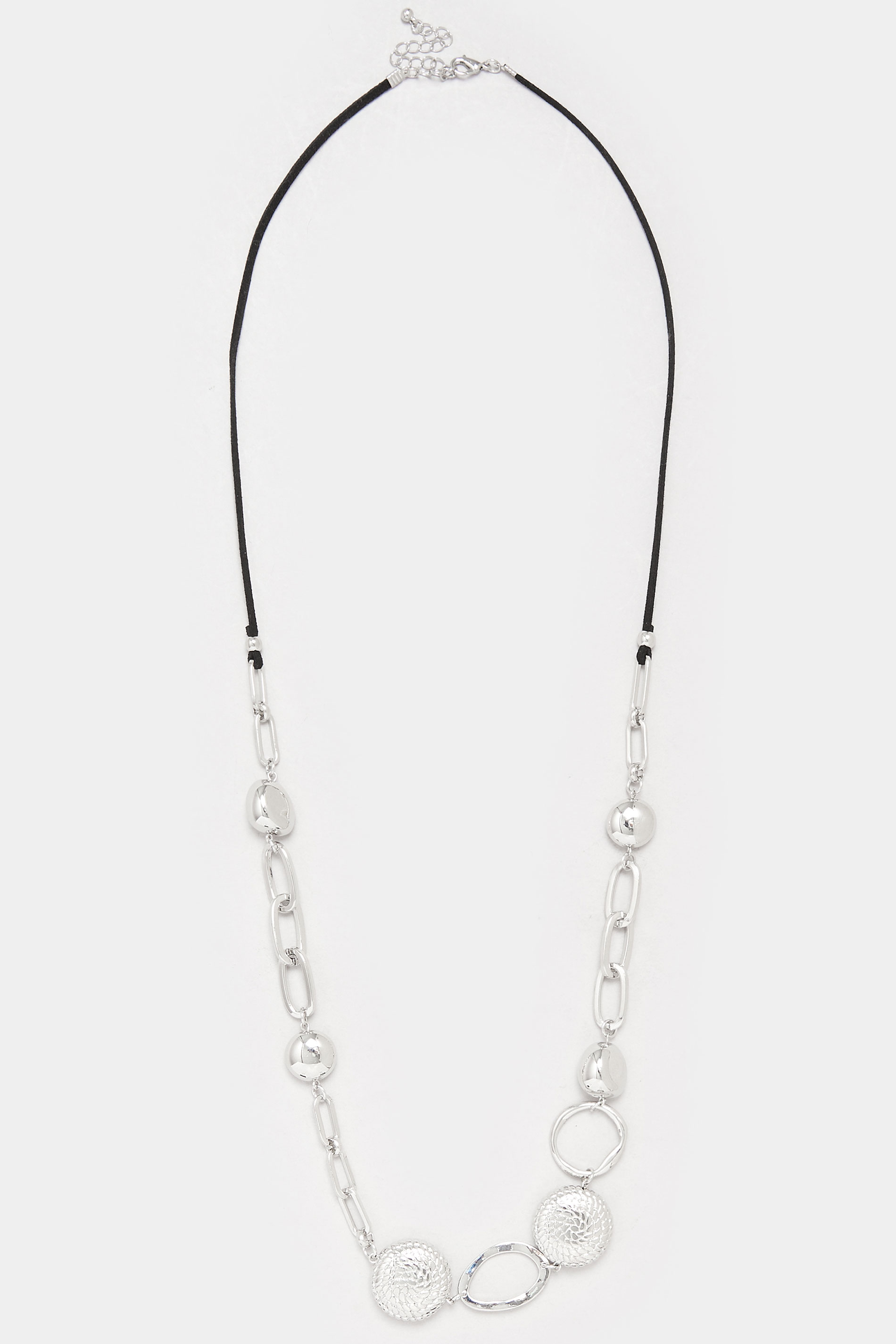 Silver Tone Mixed Link Chain Necklace | Yours Clothing 2