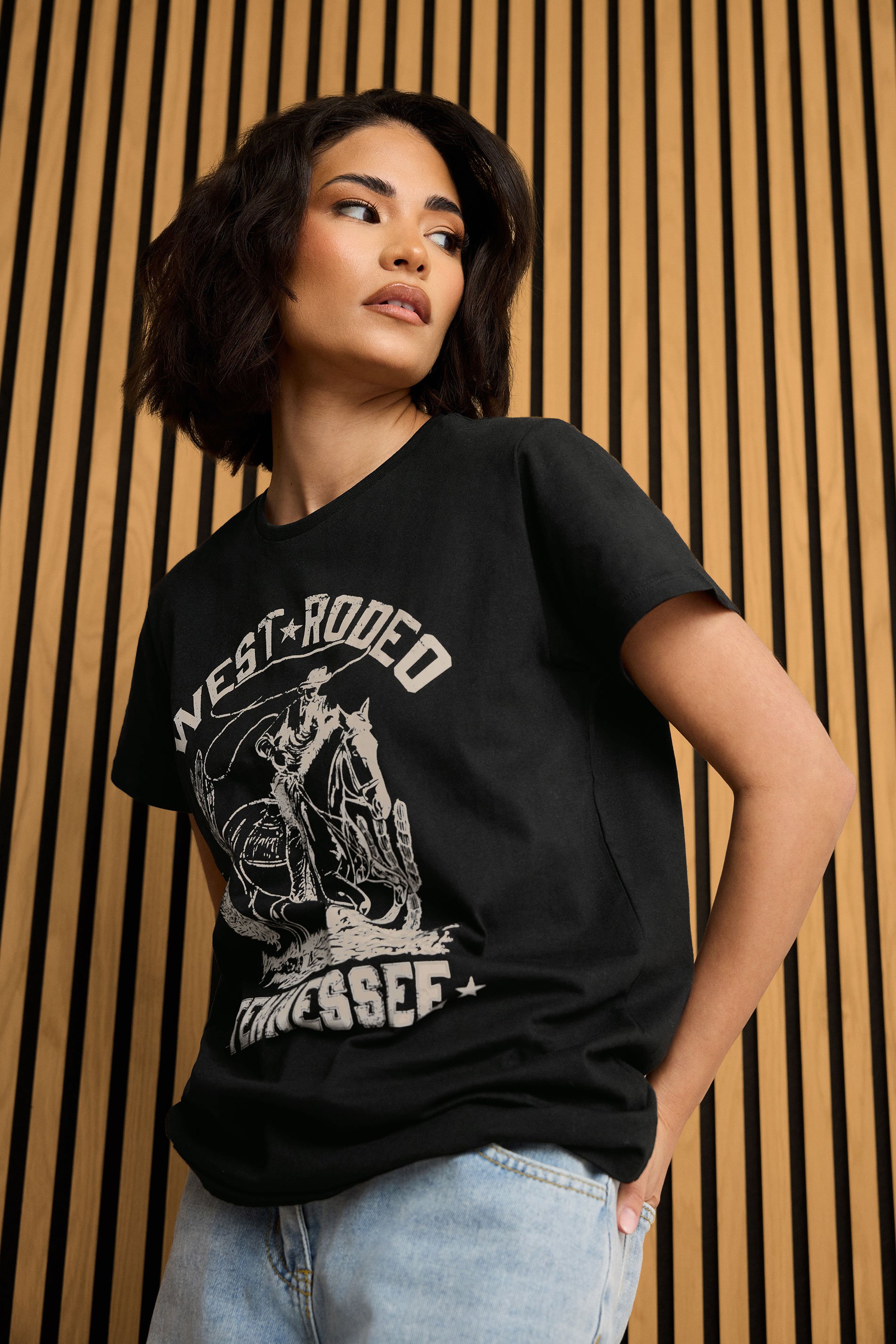 PixieGirl Petite Women's Black 'West Rodeo' Graphic T-Shirt | PixieGirl 1