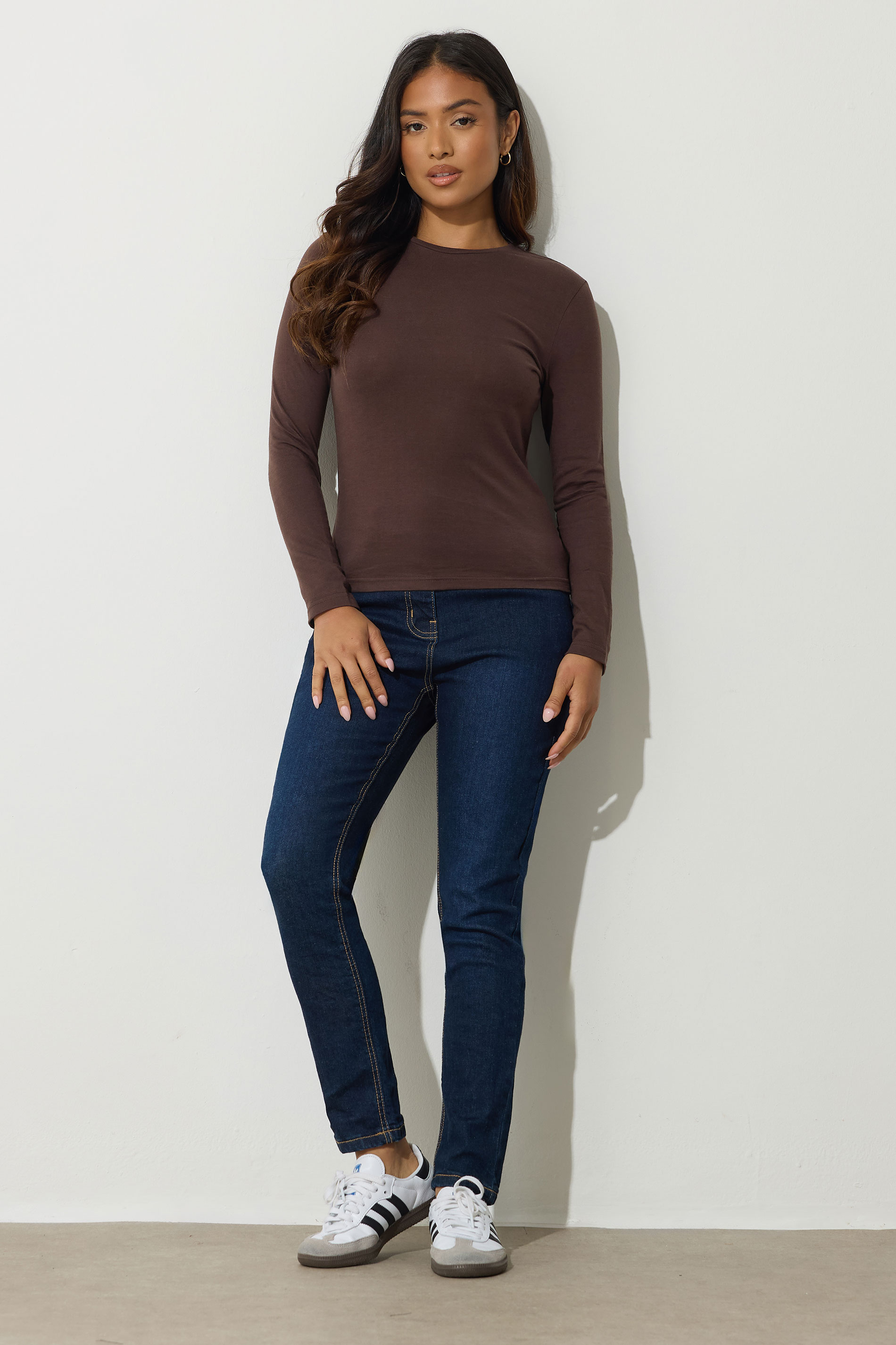 PixieGirl Petite Womens 2 PACK Chocolate Brown & Navy Blue Cotton T-Shirts | PixieGirl 4