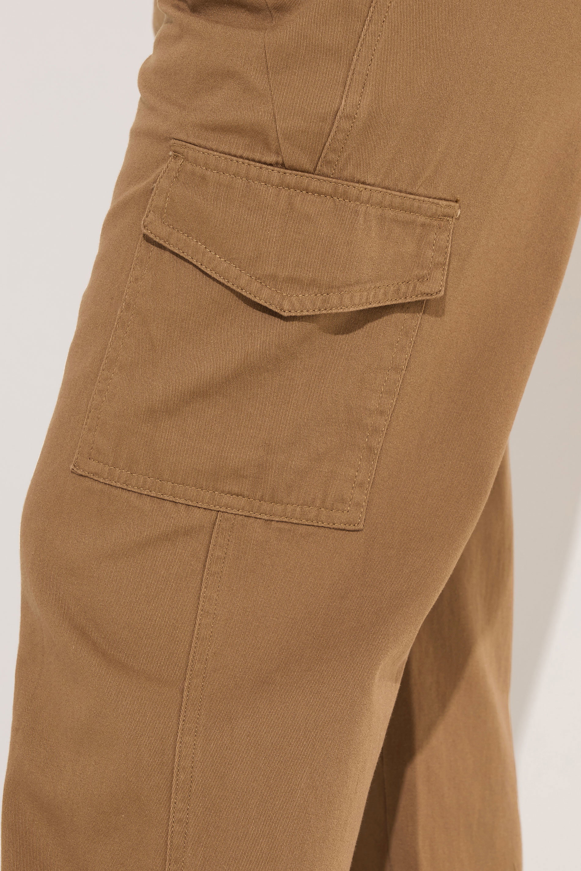 PixieGirl Petite Women's Brown Cuffed Cotton Cargo Trousers | PixieGirl 4