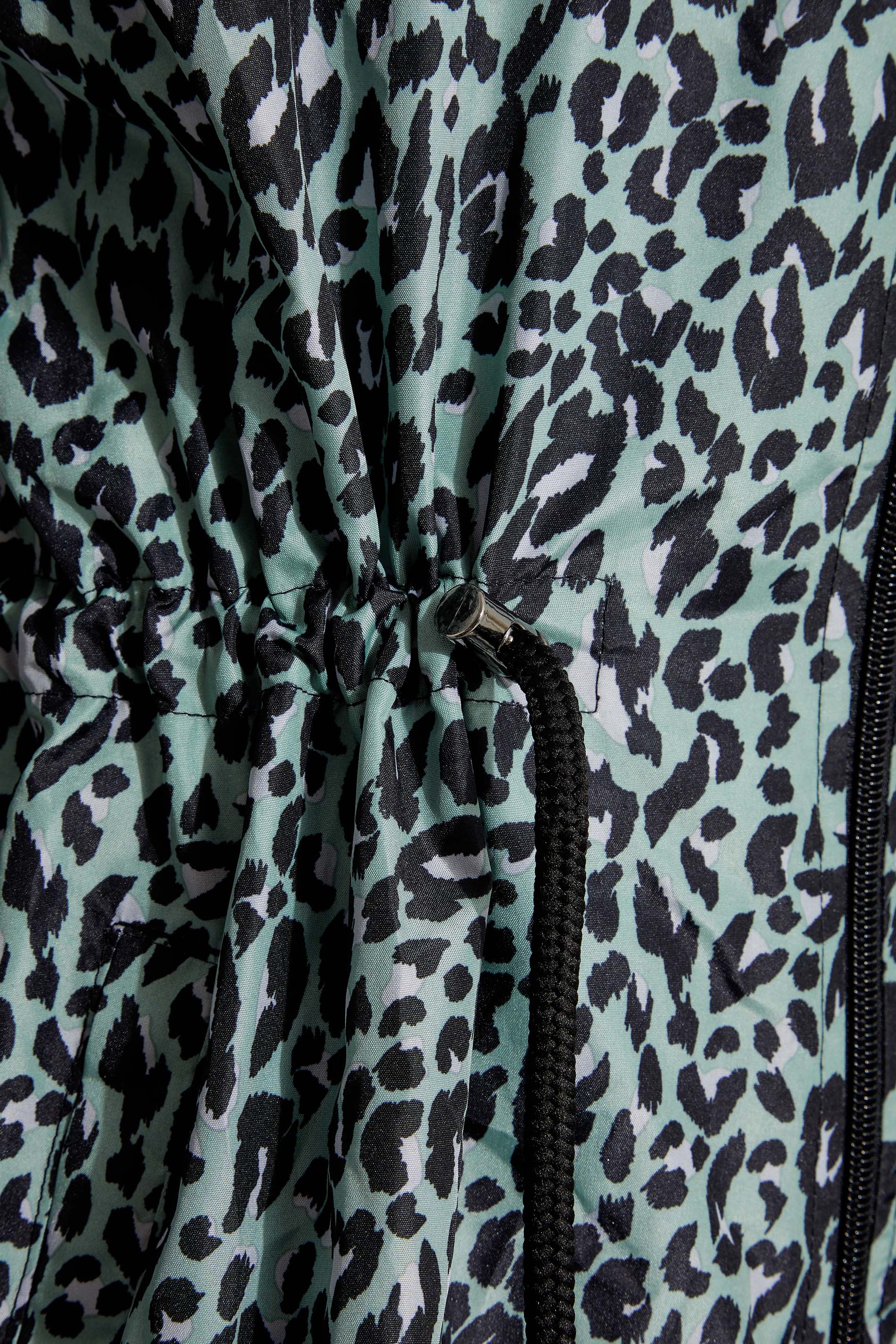 Petite Green Leopard Print Pocket Parka | PixieGirl 7