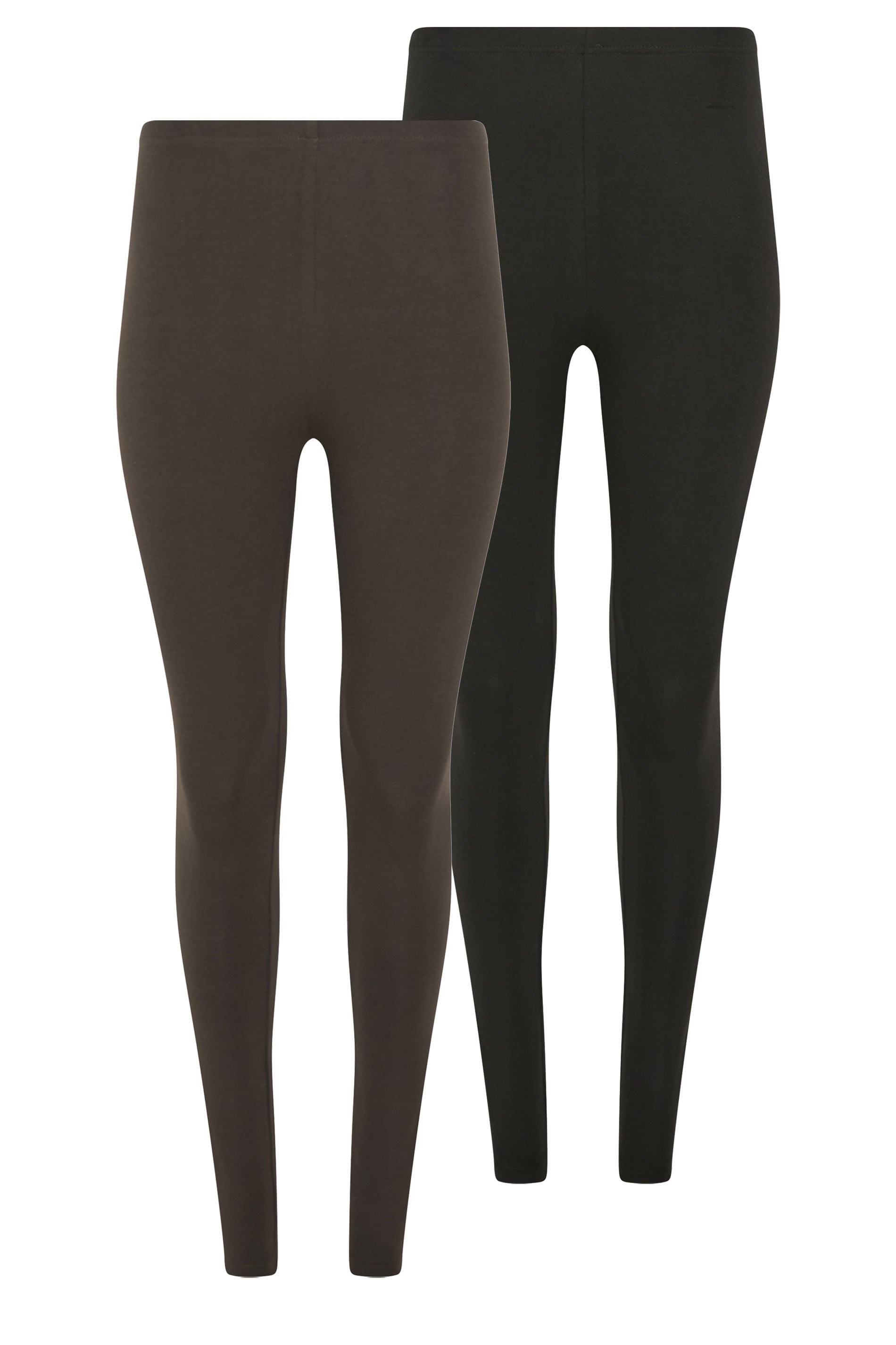 M&Co 2 PACK Black and Chocolate Brown Stretch Leggings | M&Co 3